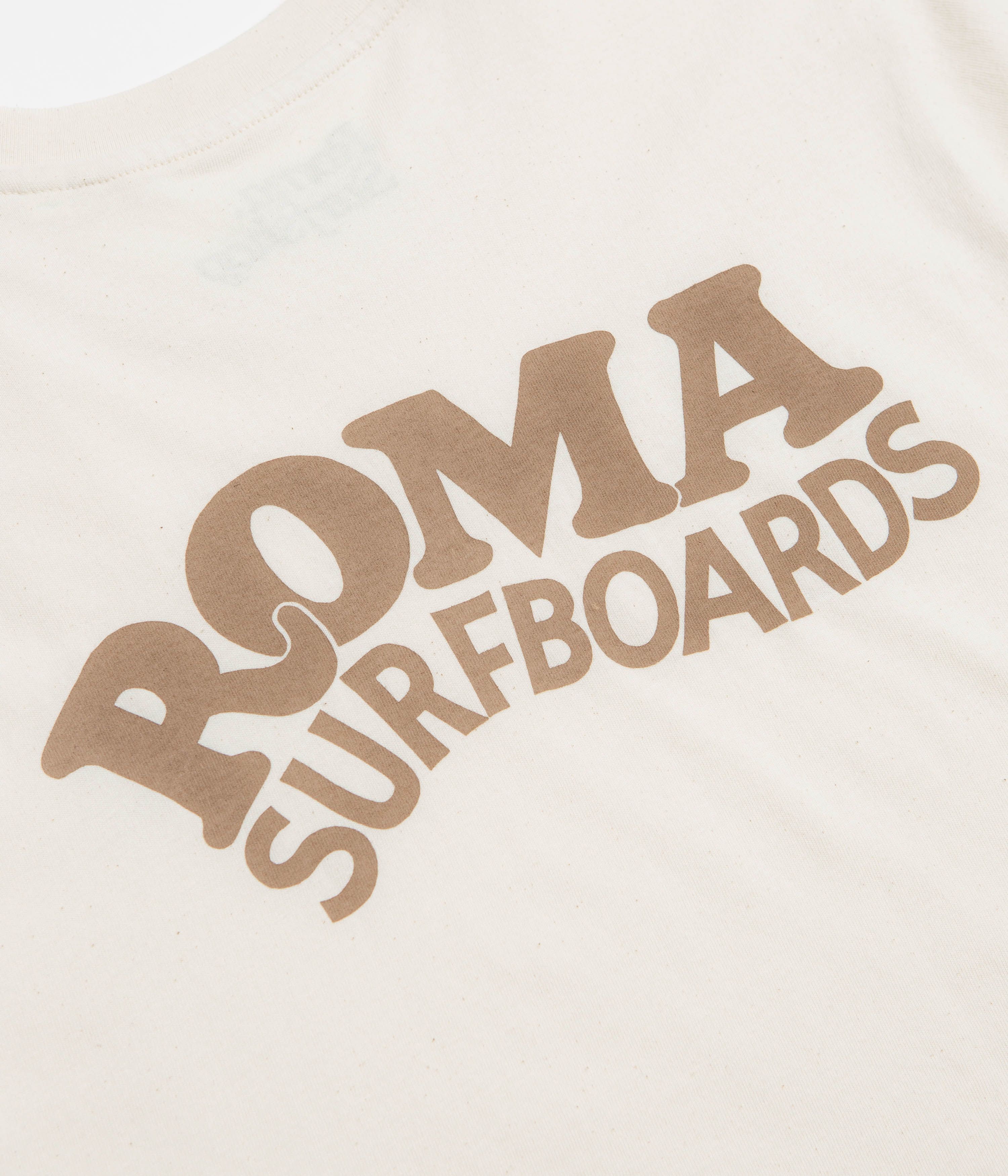 Roma Surfboards T-Shirt - Raw / Brown - Image 4