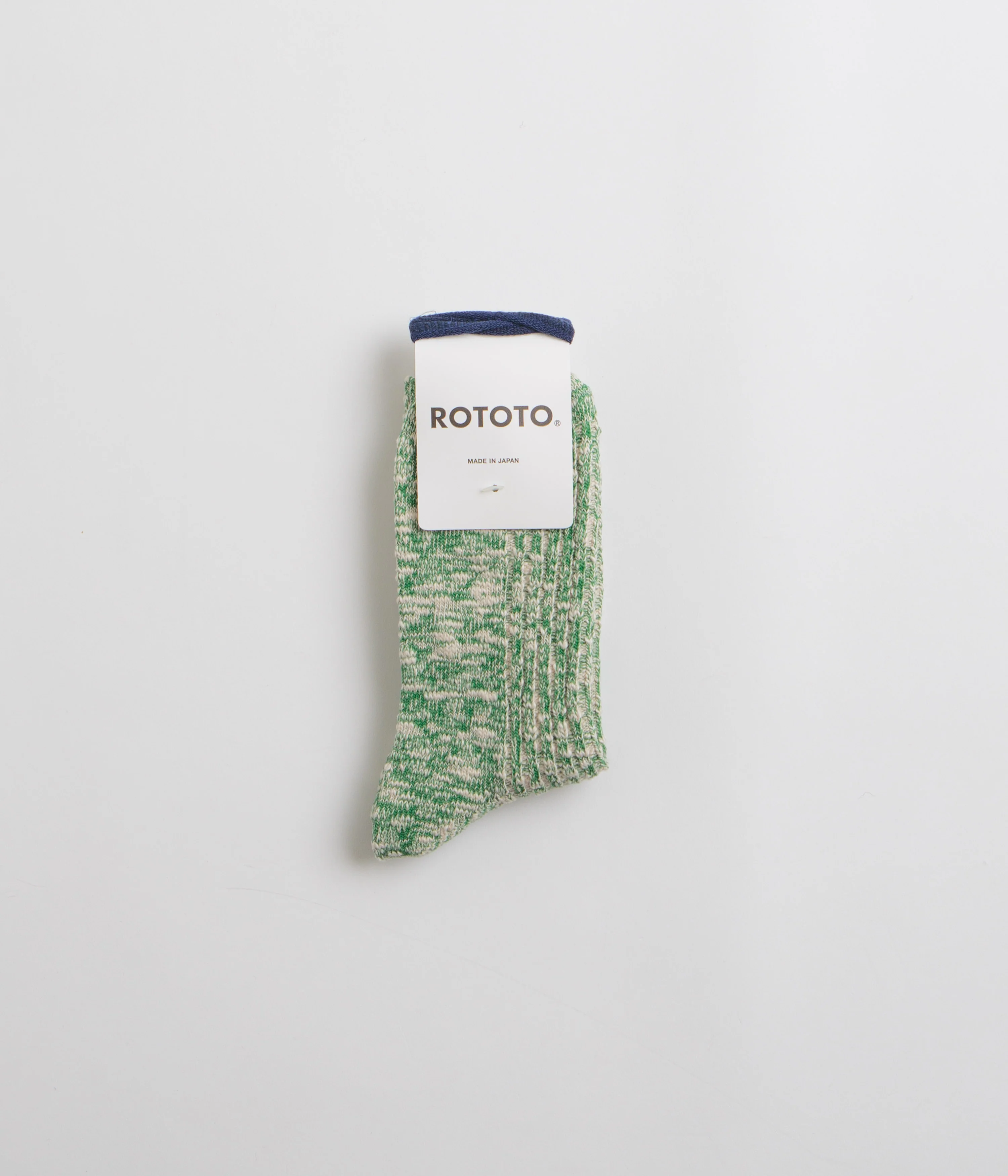 RoToTo OG Cotton Slub Stripe Socks - Green - Image 3