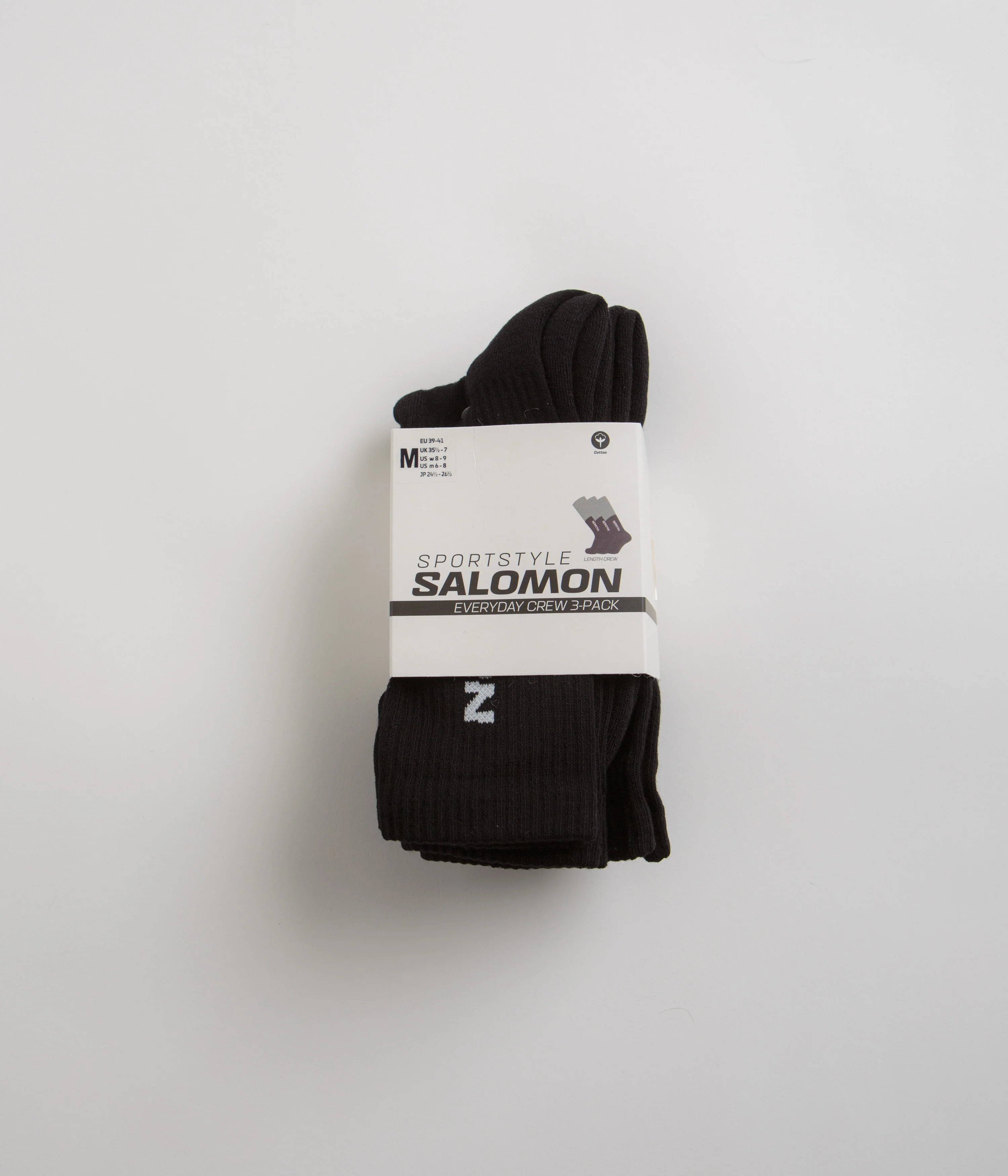 Salomon Everyday Crew Socks (3 Pack) - Black / Black / Black - Image 2