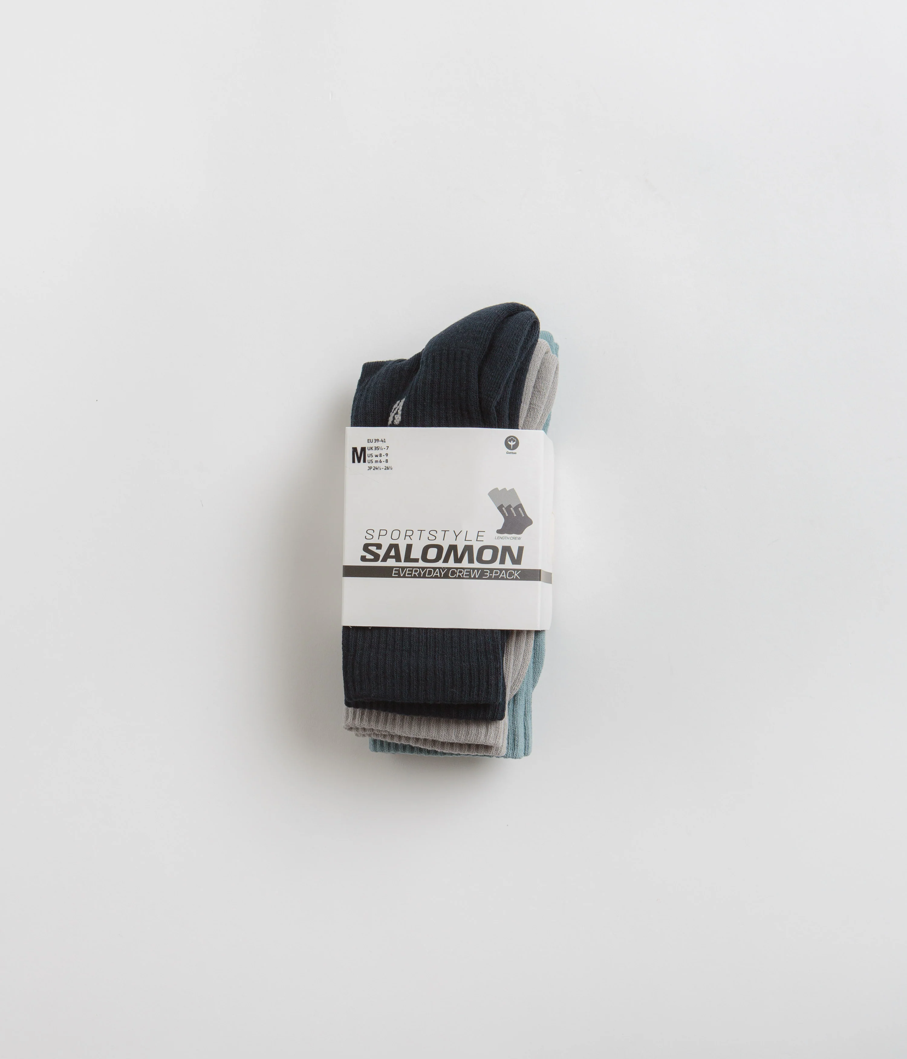 Salomon Everyday Crew Socks (3 Pack) - Carbon / Ghost Grey / Arona - Image 3