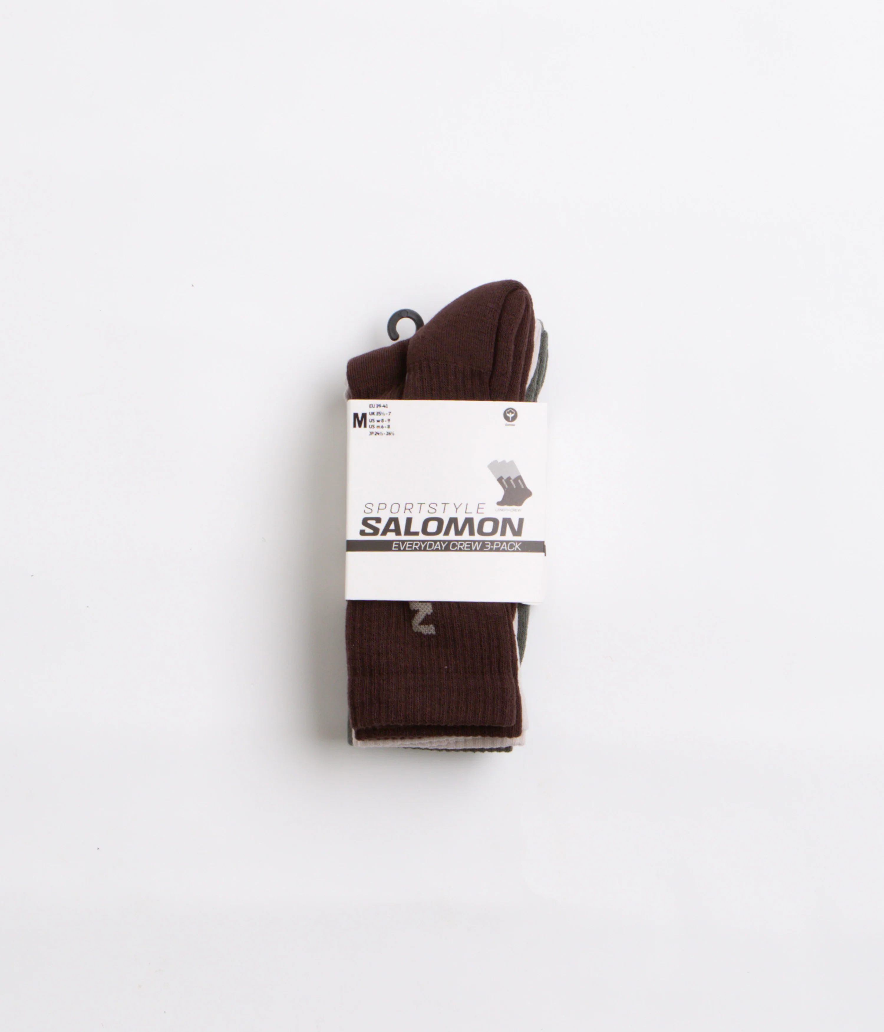 Salomon Everyday Crew Socks (3 Pack) - Silver Cloud / Sedona Sage / French Roast - Image 2
