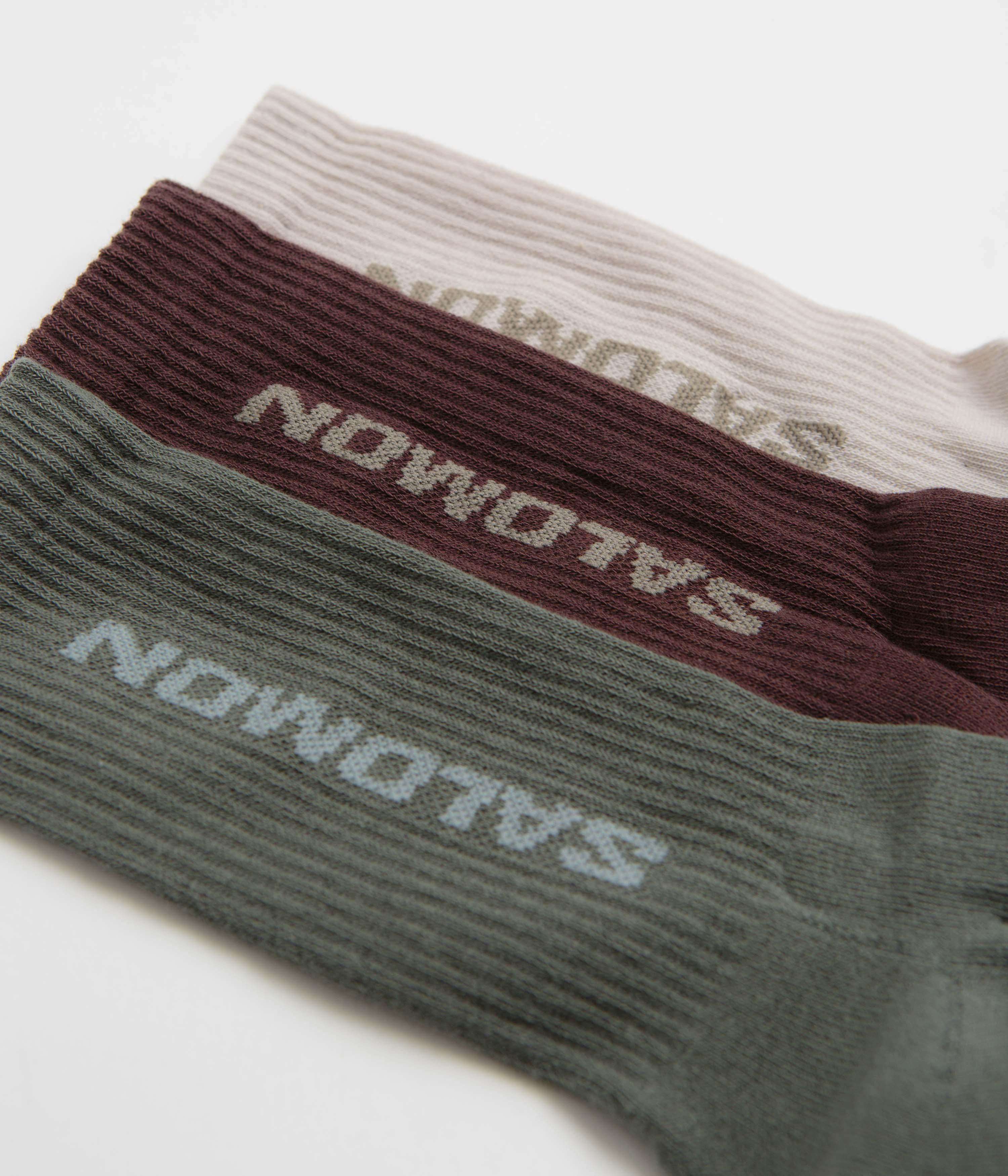 Salomon Everyday Crew Socks (3 Pack) - Silver Cloud / Sedona Sage / French Roast - Image 3