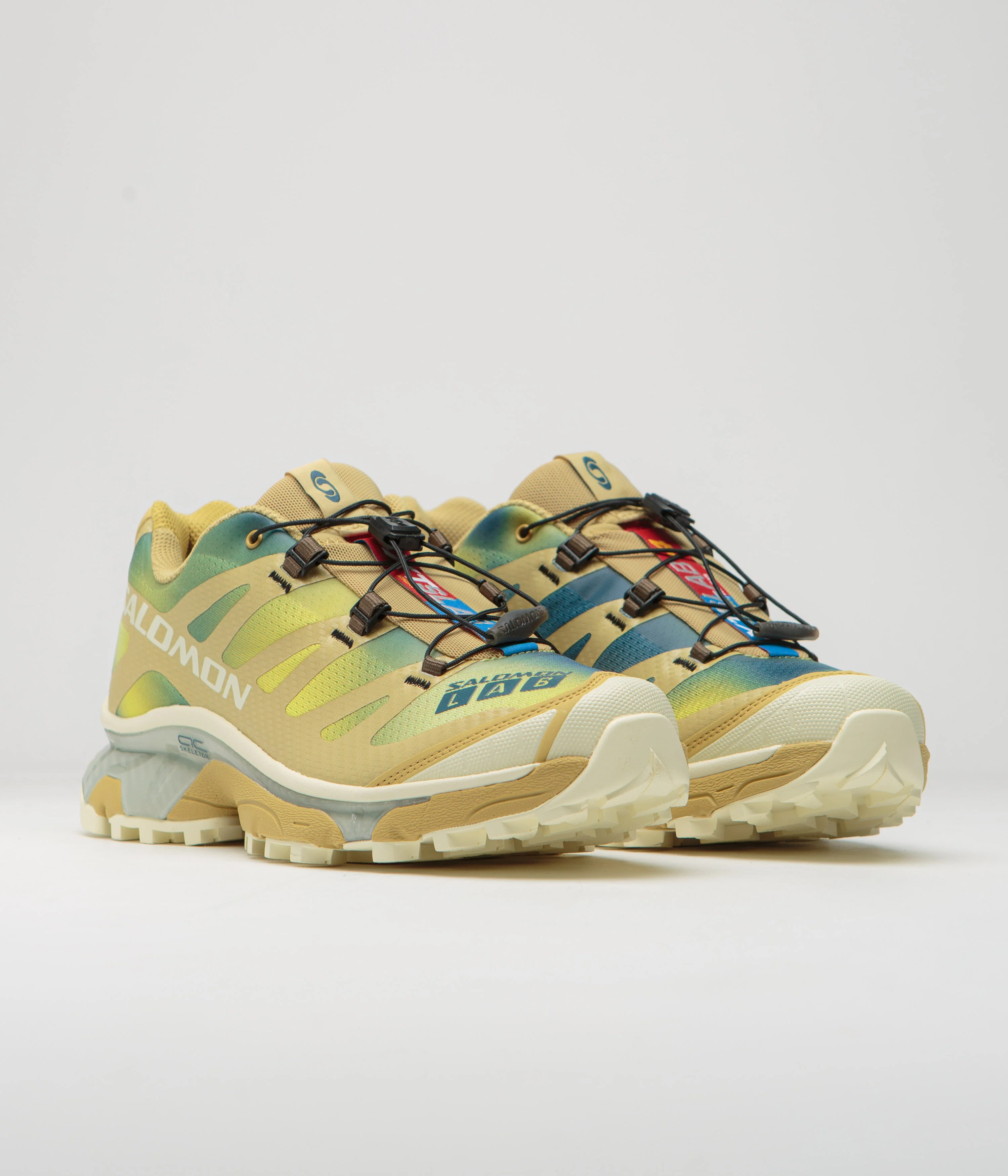 Salomon XT-4 OG Aurora Borealis Shoes - Southern Moss / Transparent Yellow / Deep Dive - Image 2