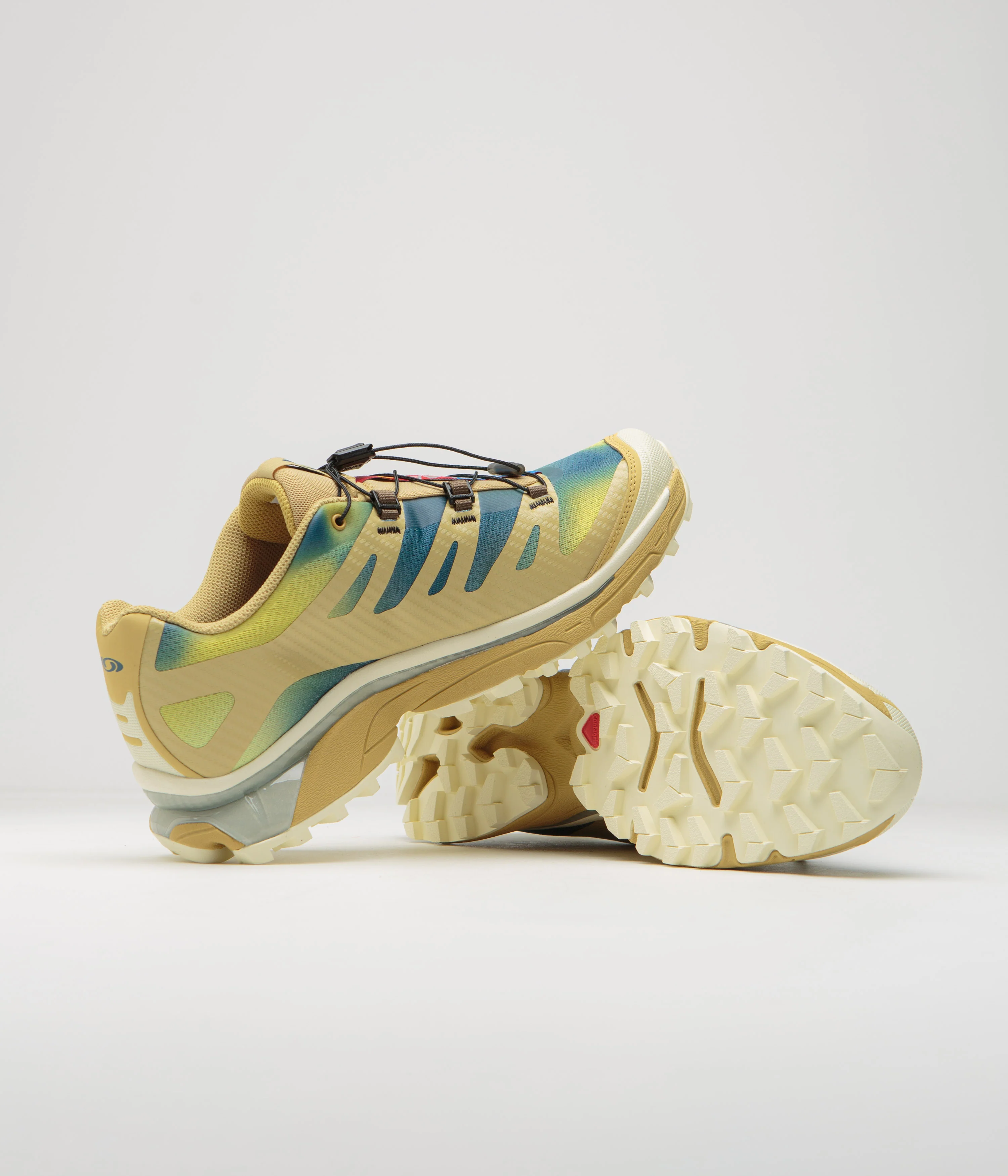 Salomon XT-4 OG Aurora Borealis Shoes - Southern Moss / Transparent Yellow / Deep Dive - Image 5