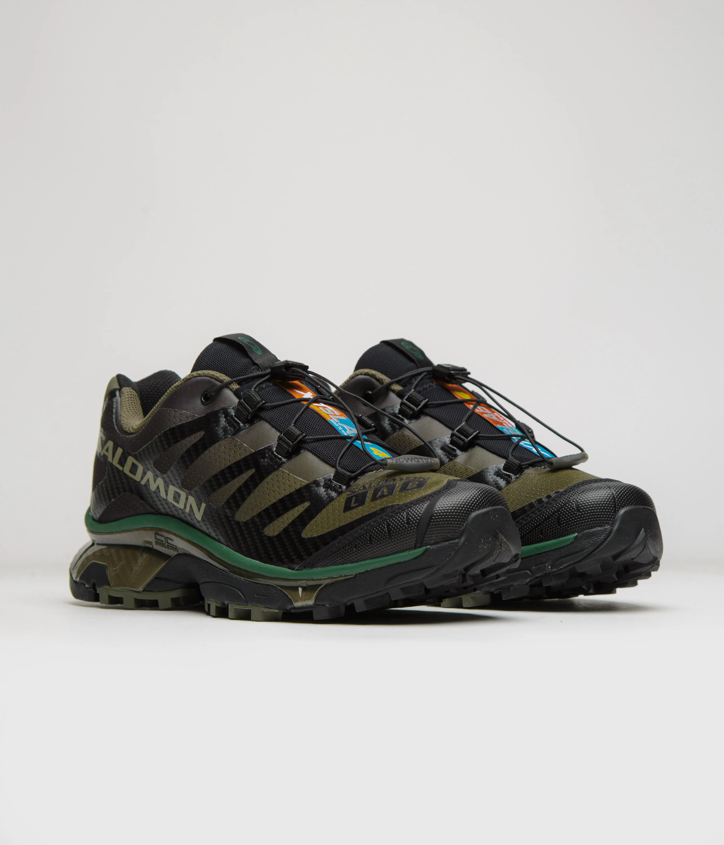 Salomon XT-4 OG Shoes - Olive Night / Black / Aloe - Image 2