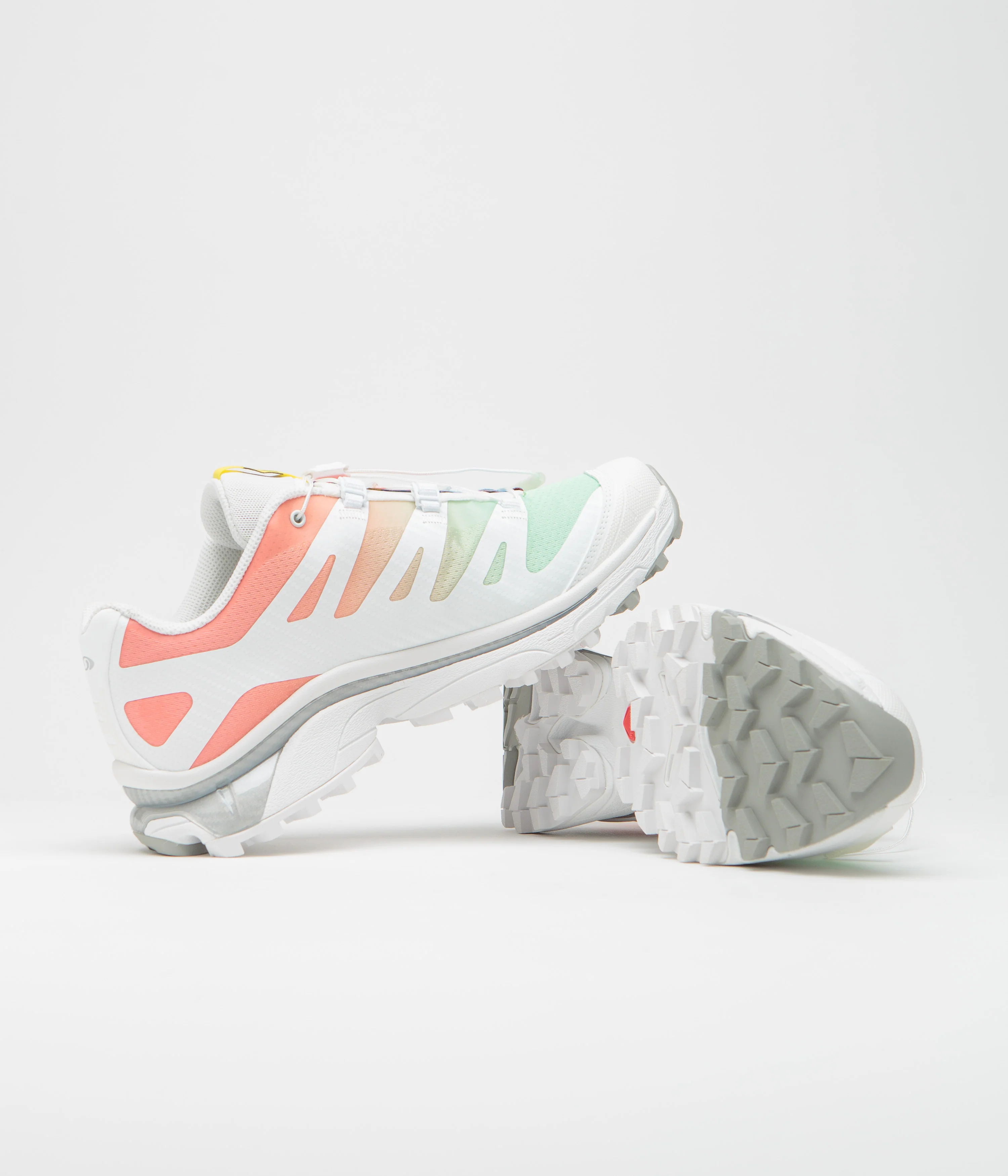 Salomon XT-4 OG Shoes - White / Green Ash / Coral - Image 5