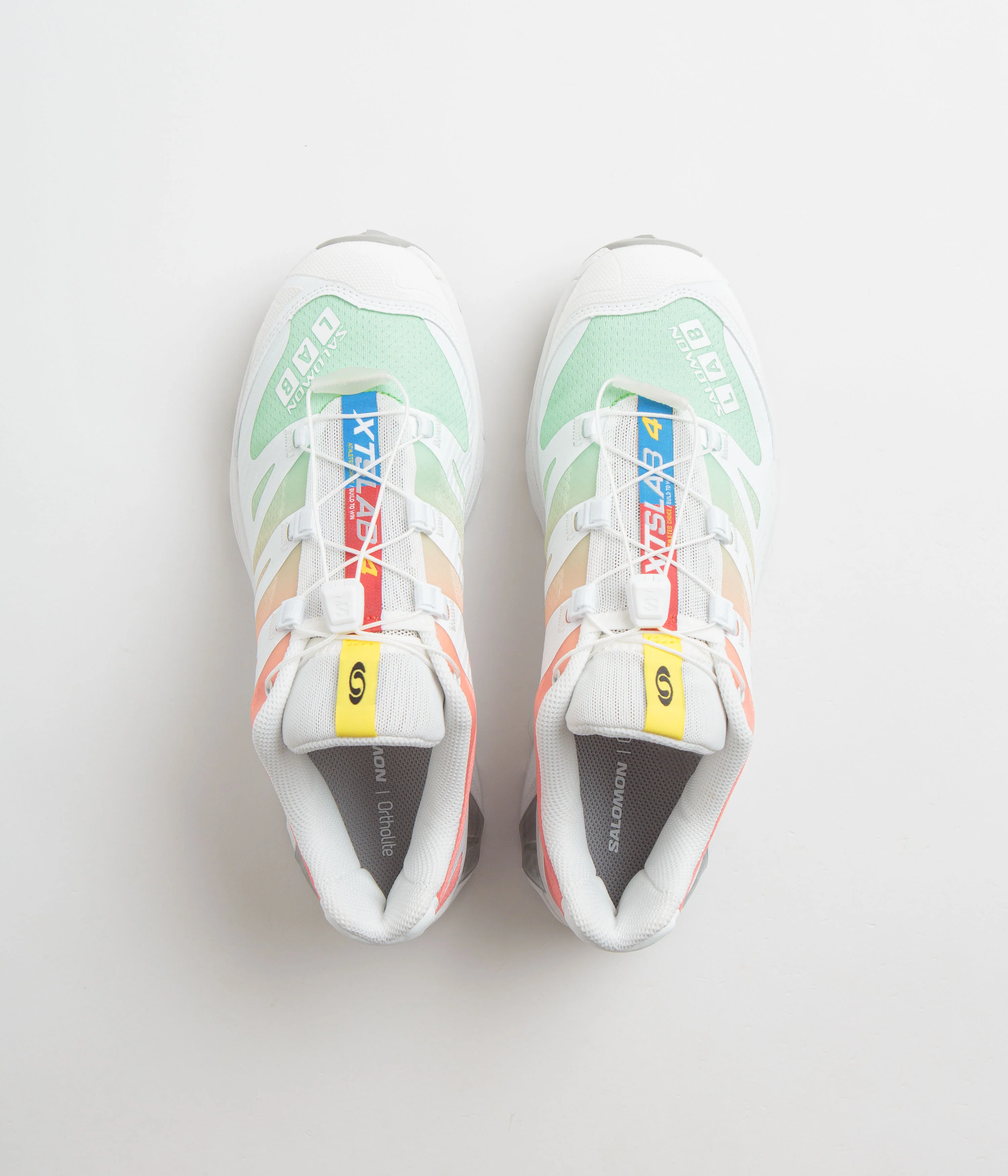 Salomon XT-4 OG Shoes - White / Green Ash / Coral - Image 7