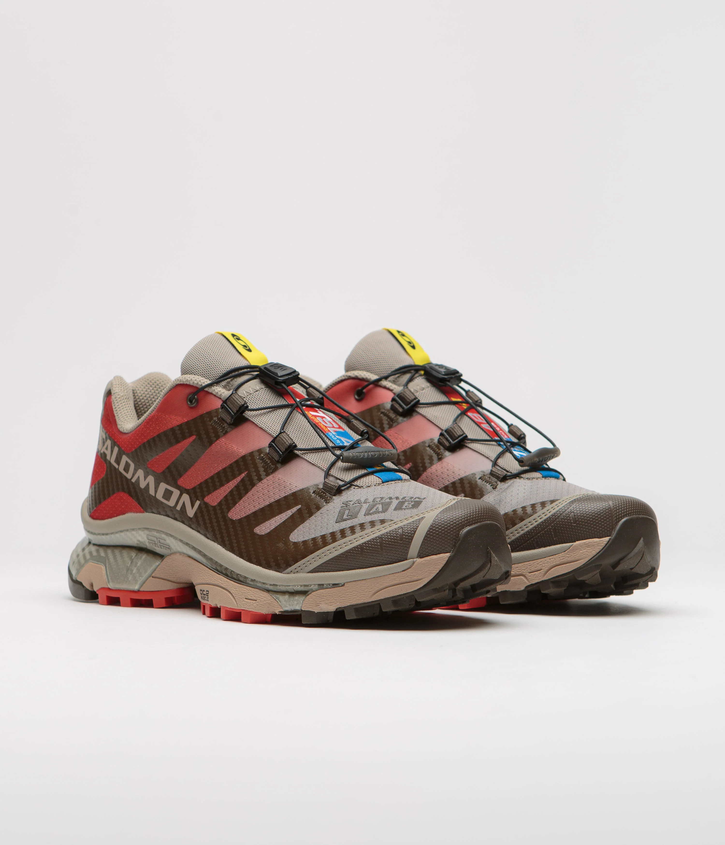 Salomon XT-4 OG Shoes - Wren / Vintage Khaki / Aurora Red - Image 2