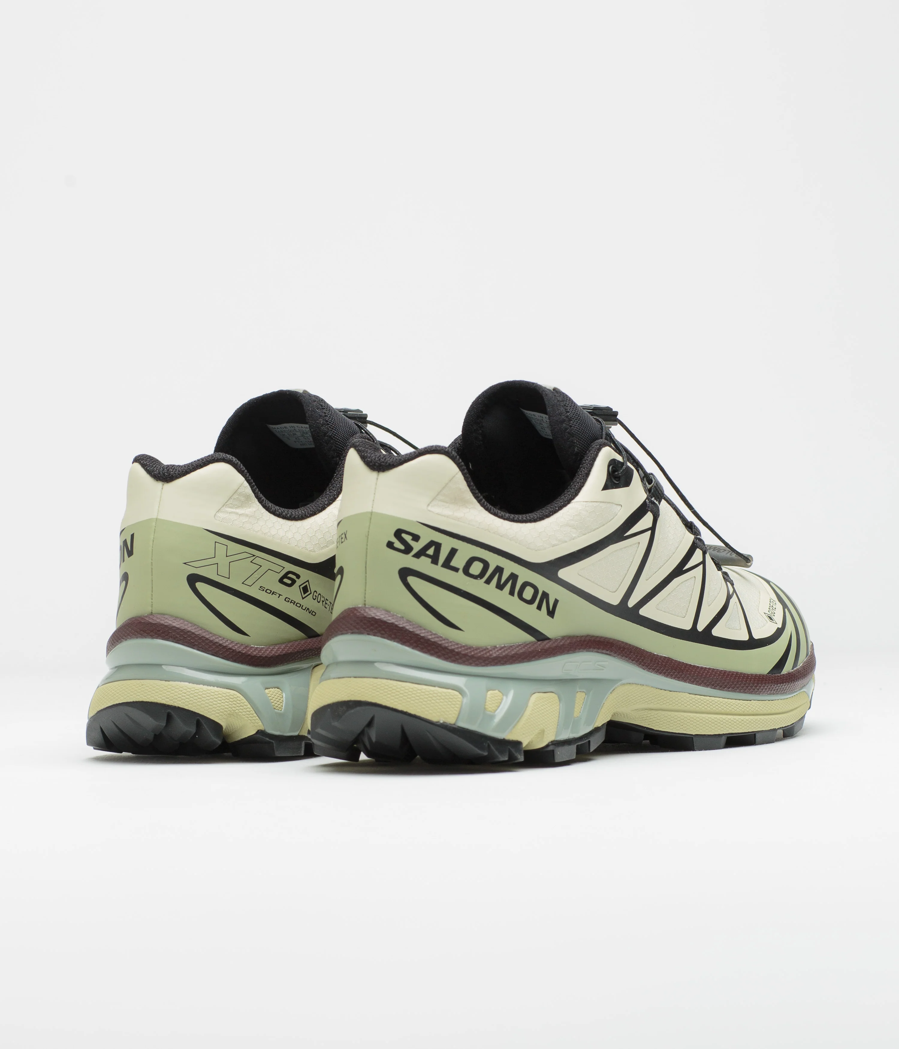 Salomon XT-6 GTX Shoes - Aspargus Green / Tea / Bitter Chocolate - Image 4