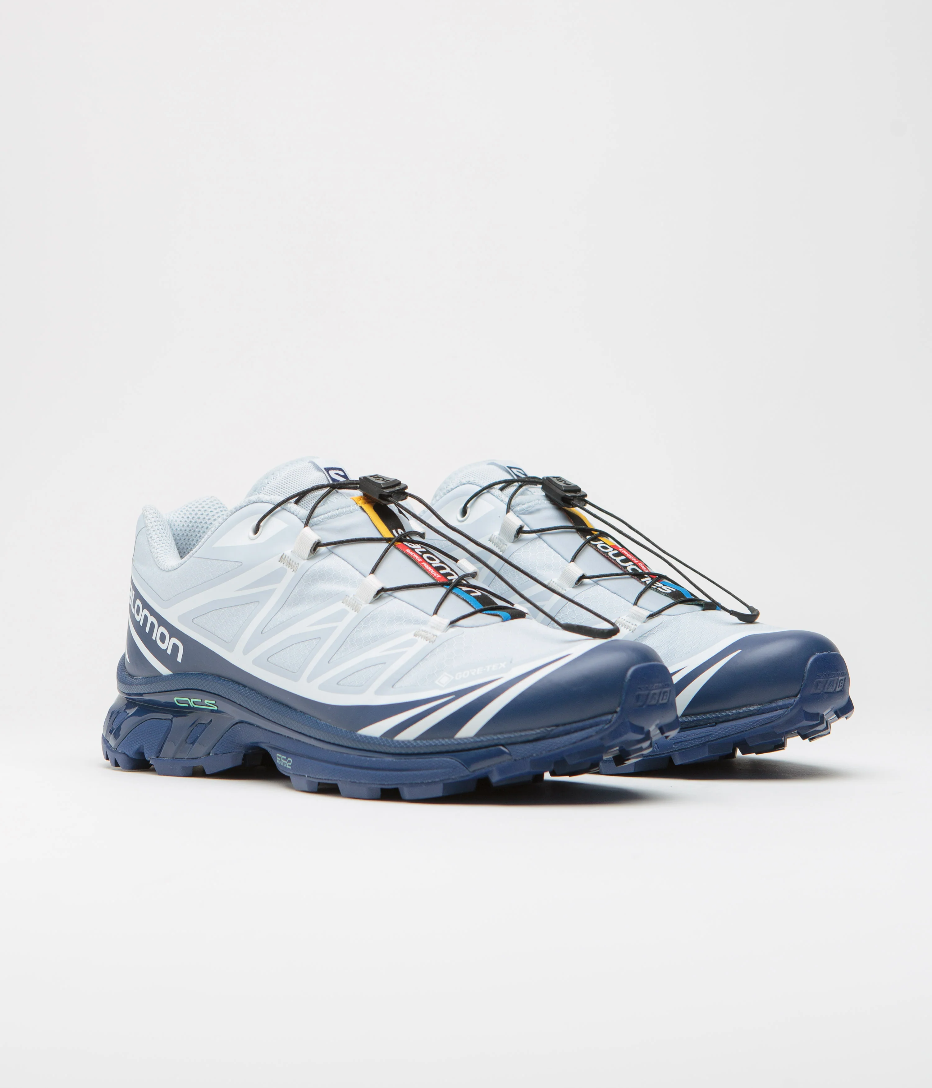 Salomon XT-6 GTX Shoes - Blue Print / Heather / White - Image 2