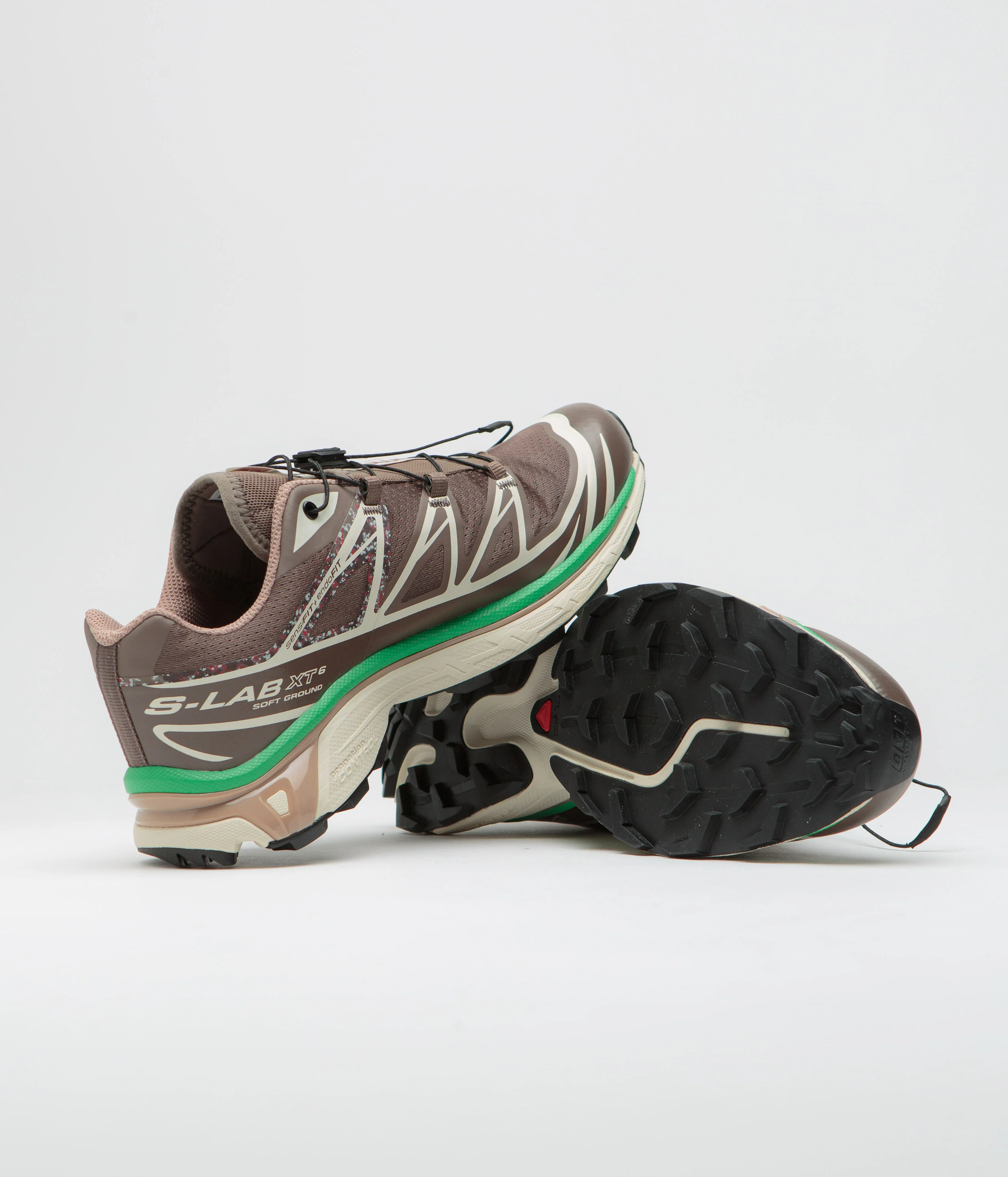 Salomon XT-6 Mindful 2 Shoes - Falcon / Almond Milk / Bright Green - Image 5