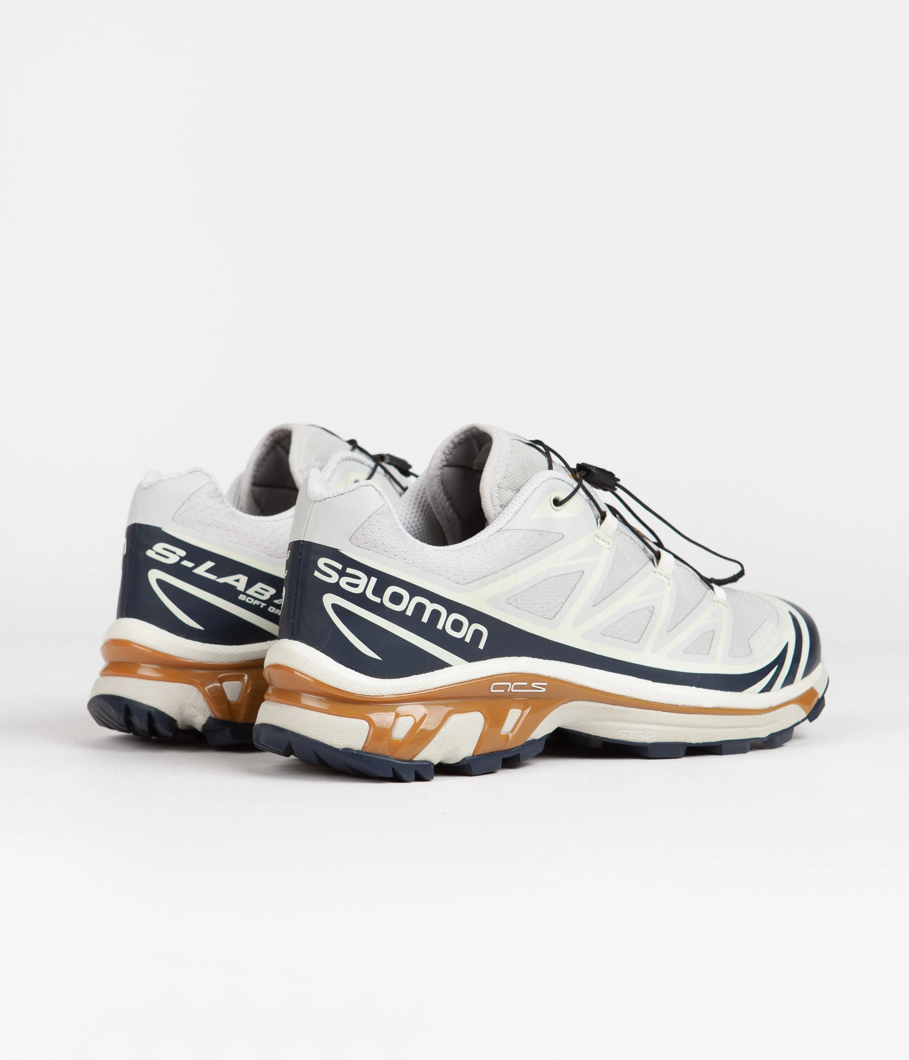 Salomon XT-6 Shoes - Lunar Rock / Dark Sapphire / Rubber - Image 4
