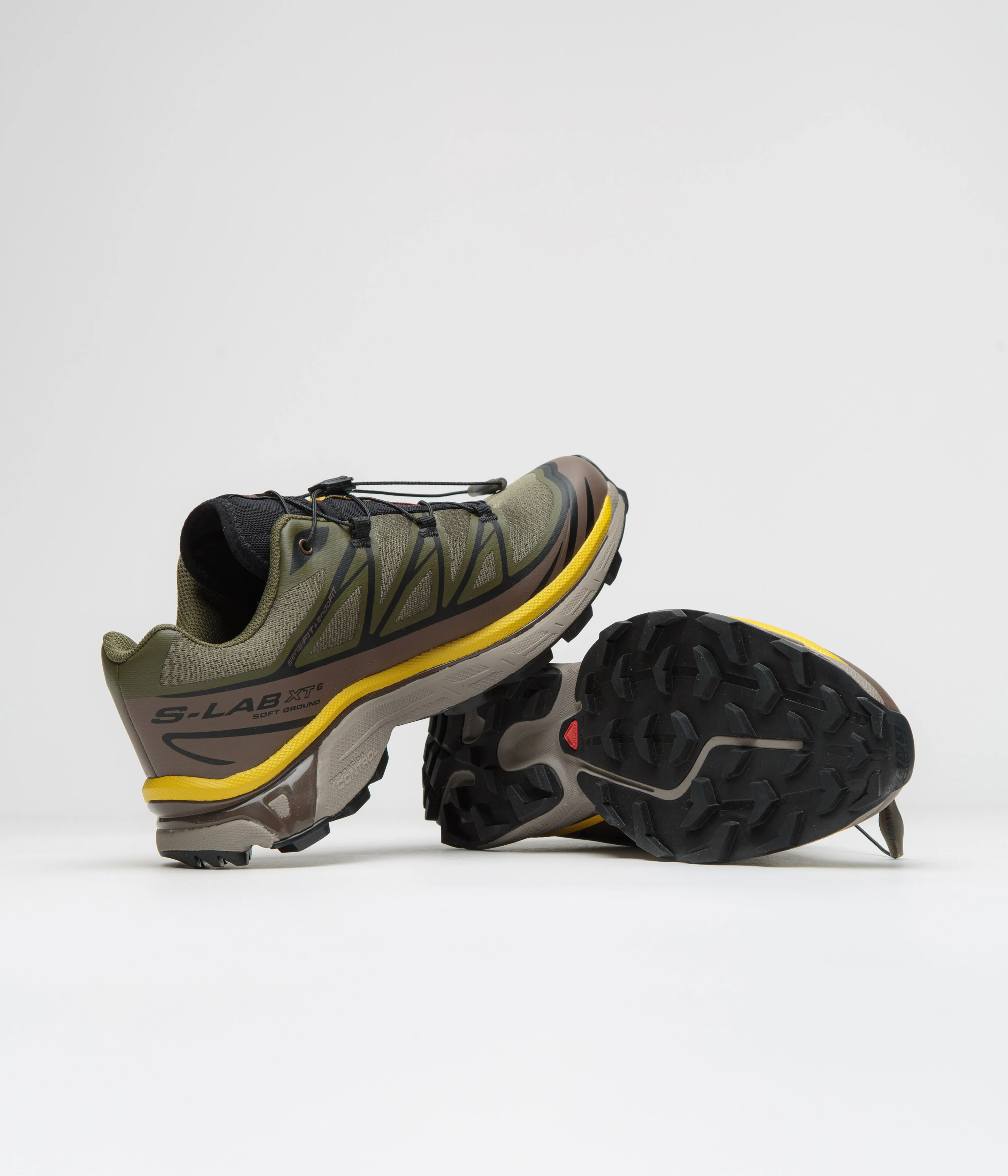 Salomon XT-6 Shoes - Olive Night / Black / Sulphur - Image 5