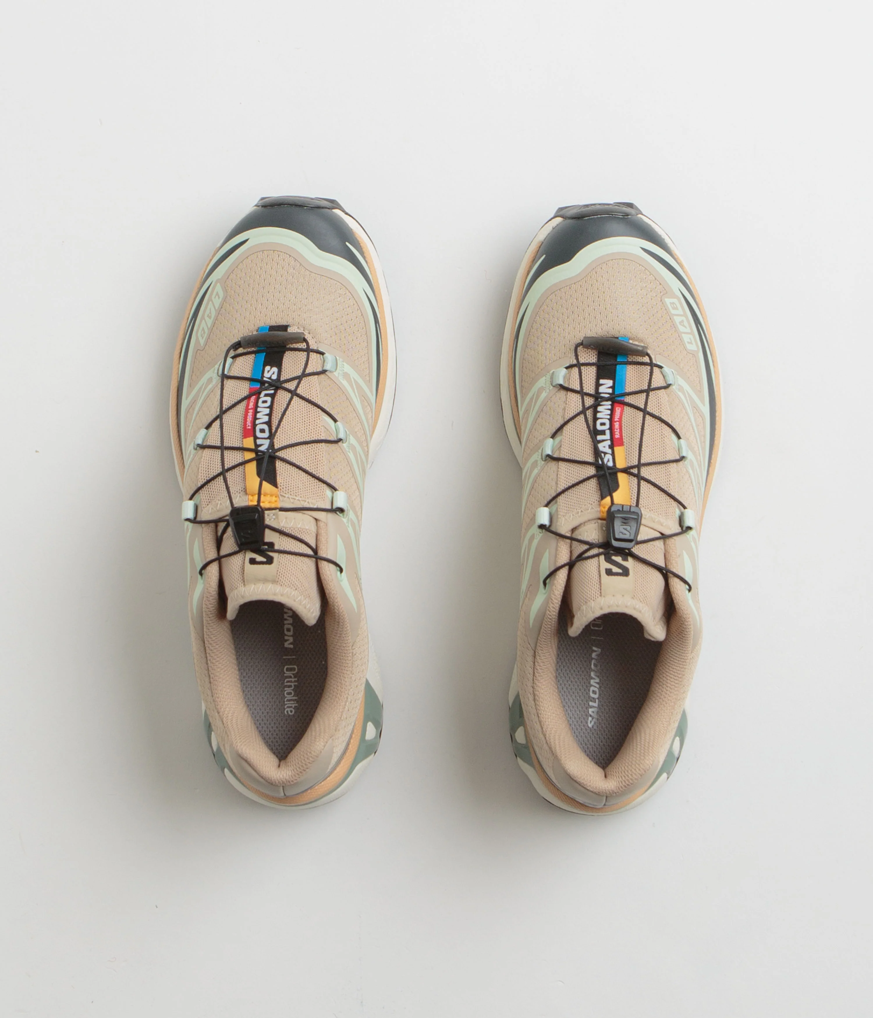 Salomon XT-6 Shoes - Oxford Tan / Carbon / Clearly Aqua - Image 7