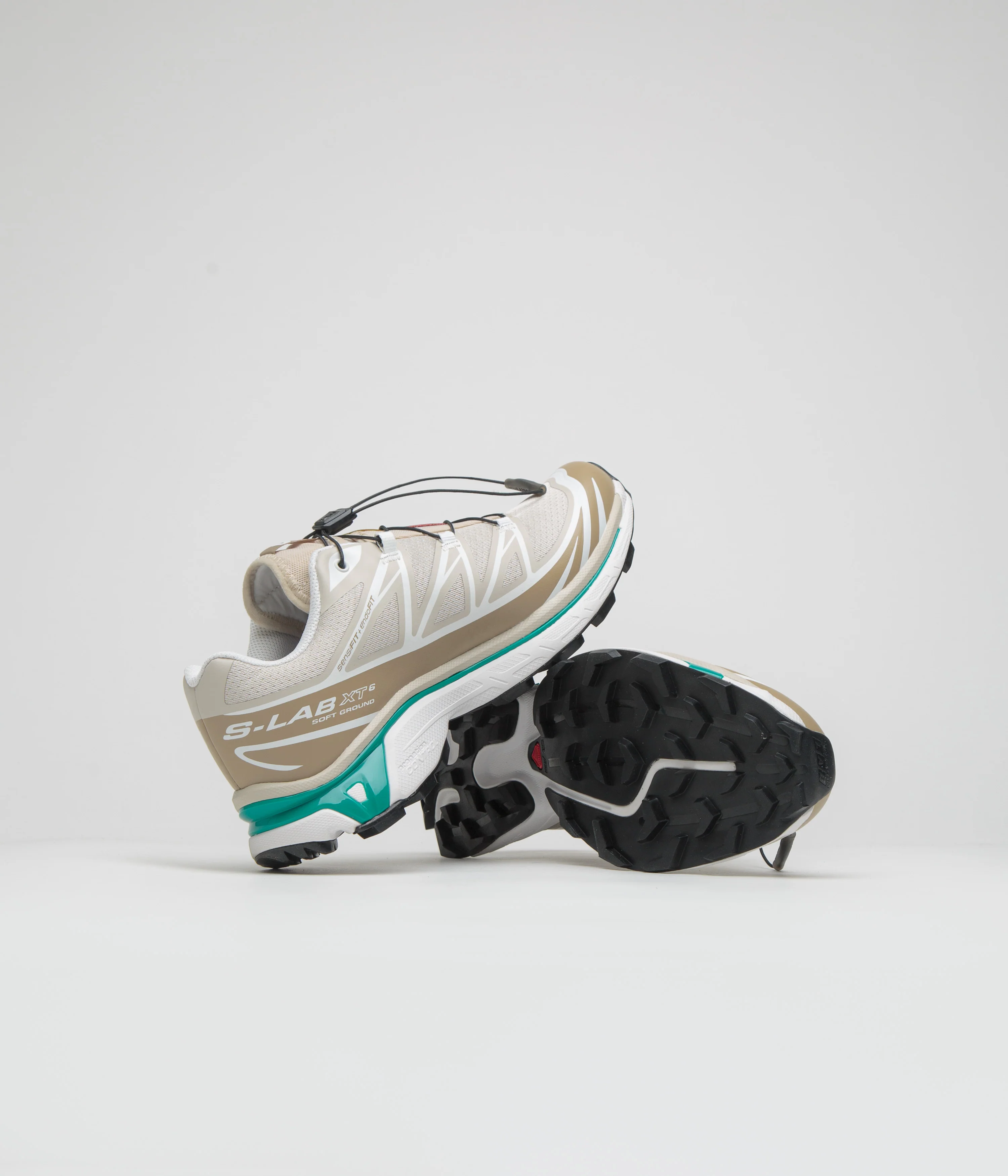 Salomon XT-6 Shoes - Rainy Day / Chinchilla / Dynasty Green - Image 5
