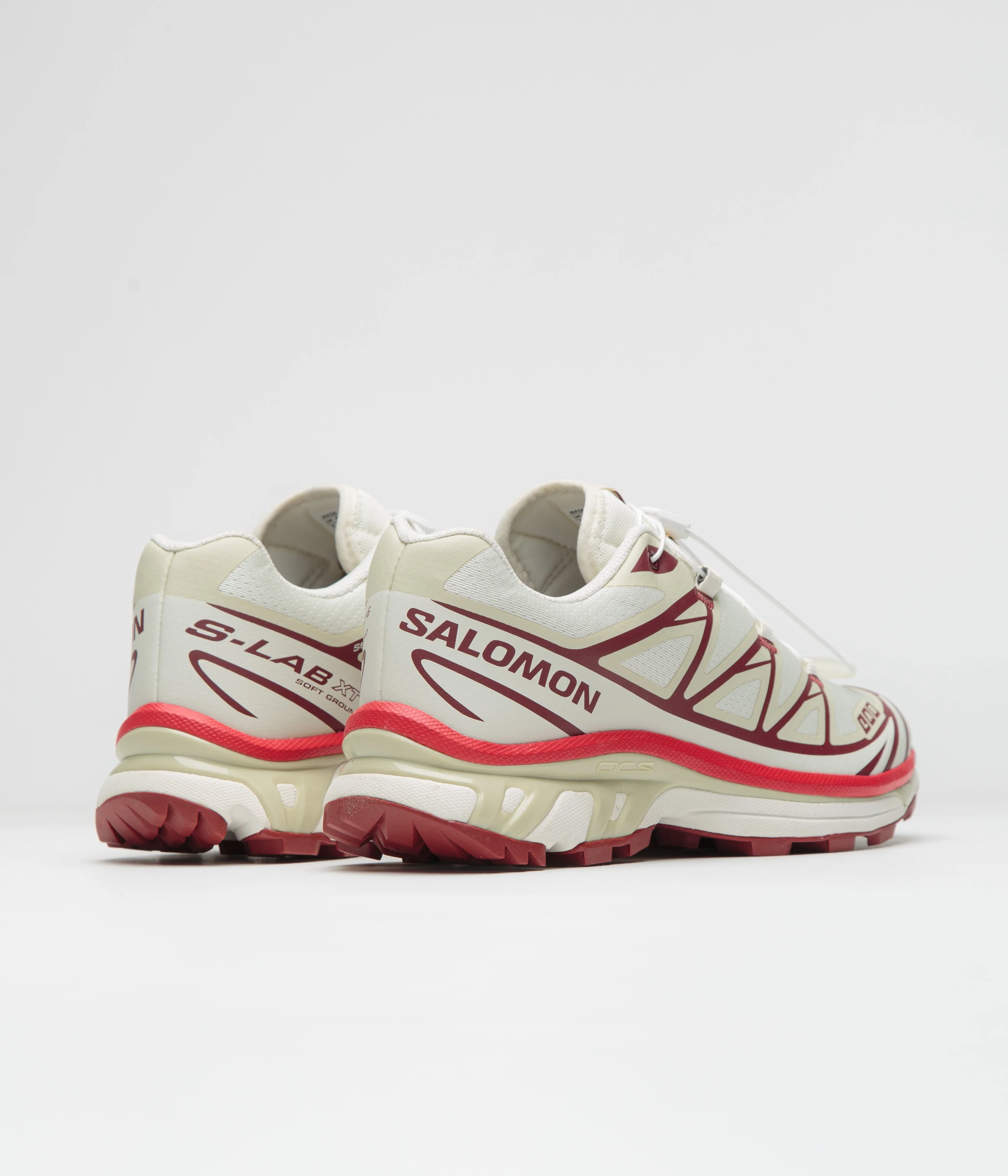 Salomon XT-6 Shoes - Vanilla Ice / Green Haze / Fired Brick - Image 4