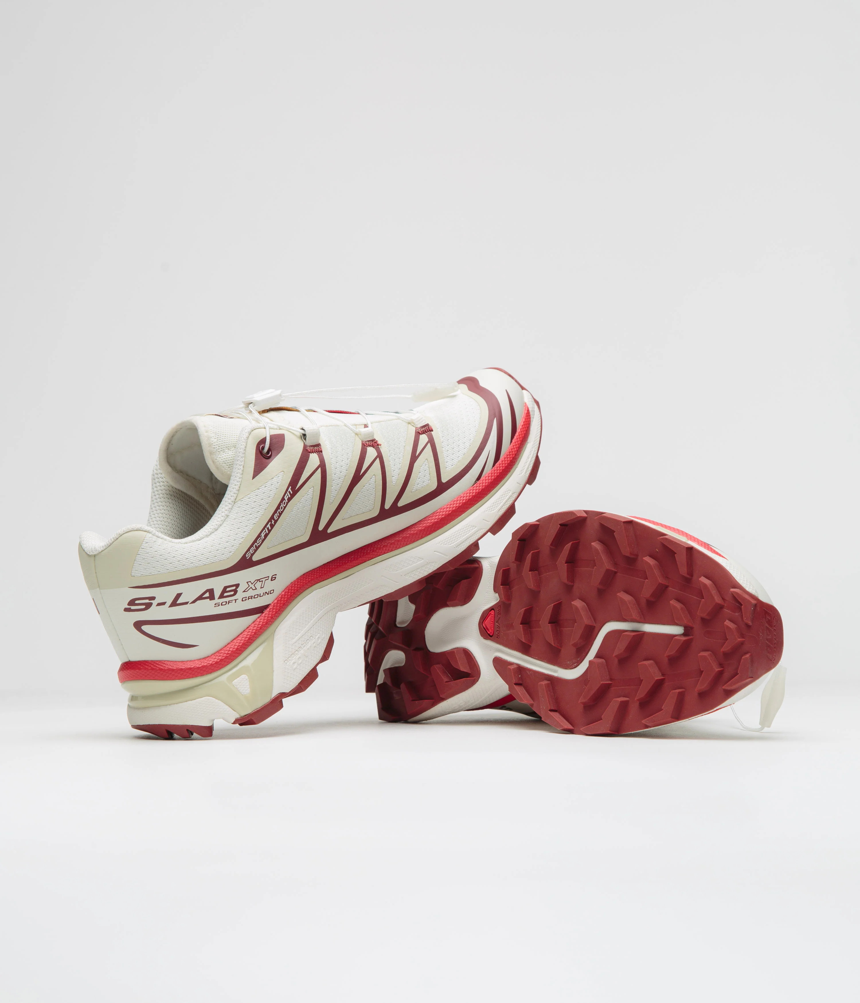 Salomon XT-6 Shoes - Vanilla Ice / Green Haze / Fired Brick - Image 5