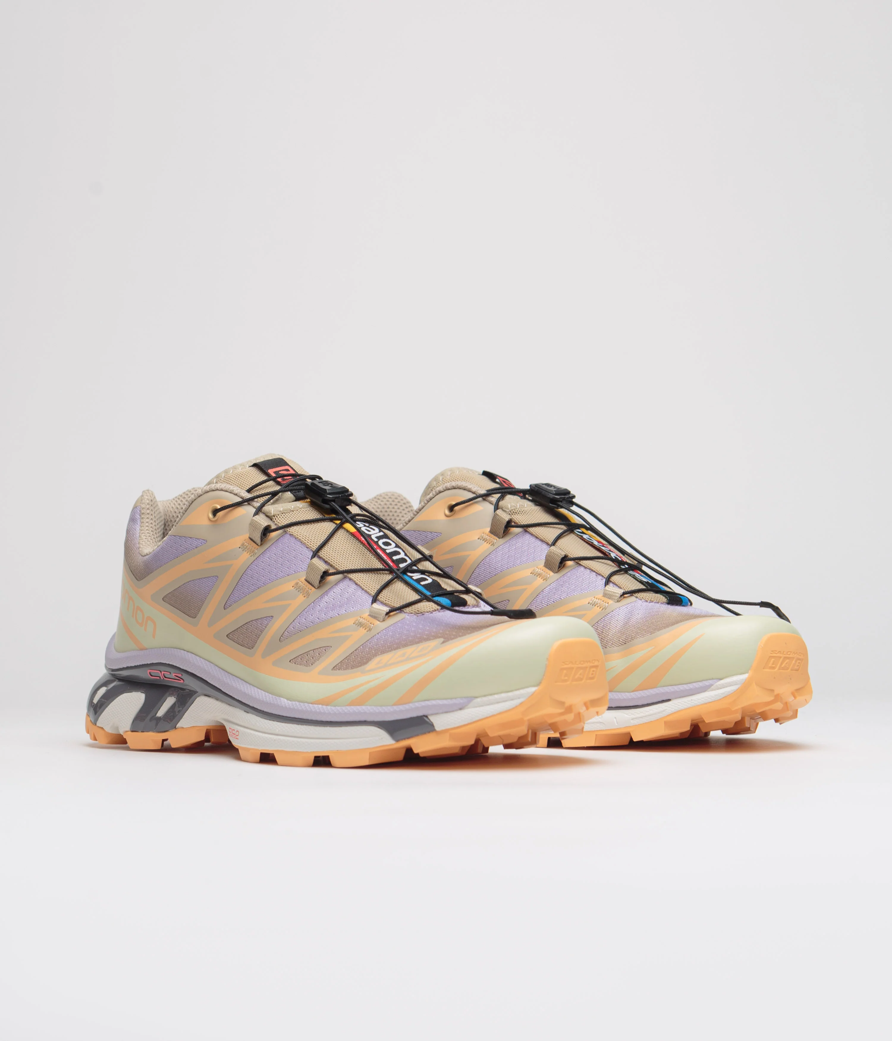 Salomon XT-6 Skyline Shoes - White Pepper / Peach Quartz / Orchid Petal - Image 2