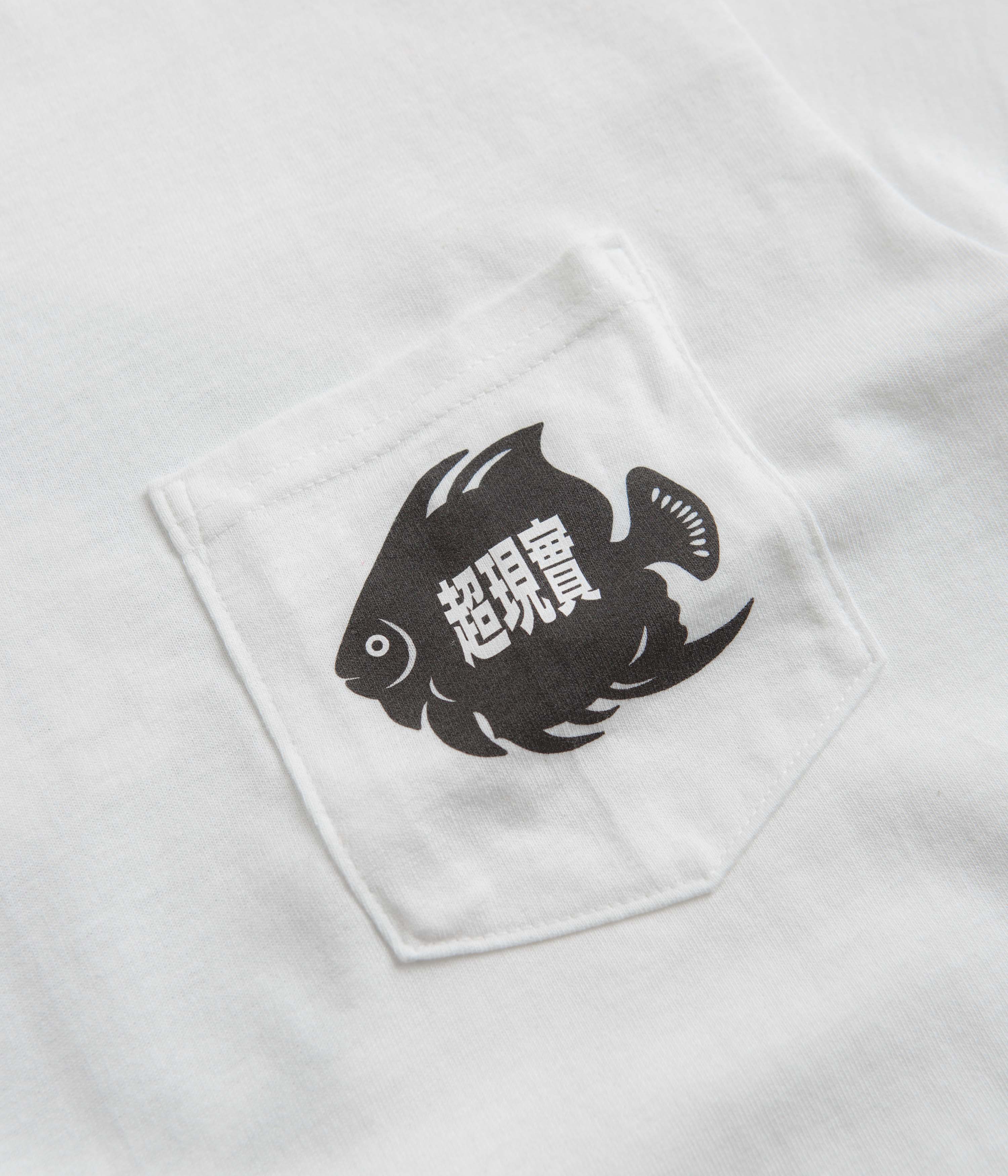 Sci-Fi Fantasy Fish Pocket T-Shirt - White - Image 3