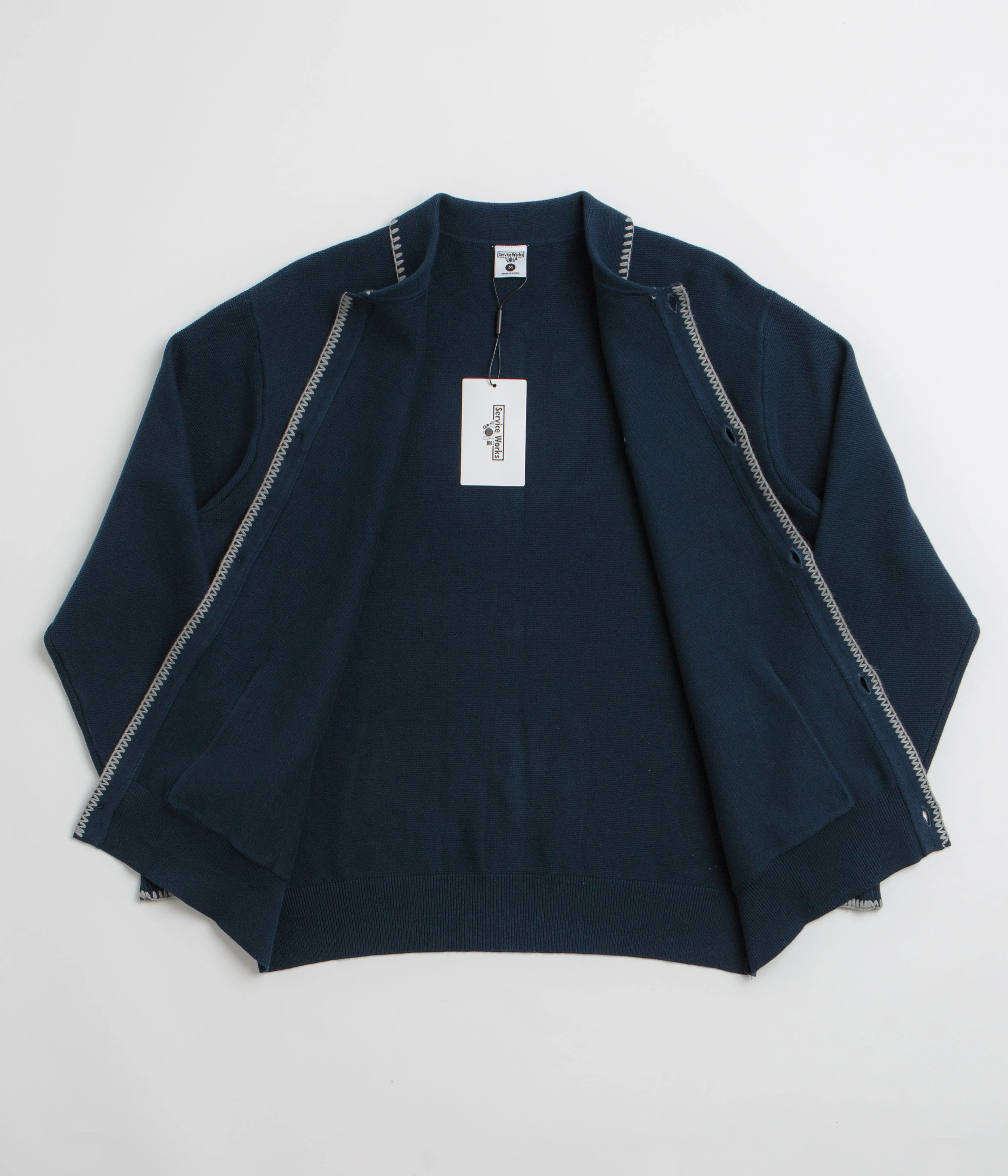Service Works Blanket Stitch Cardigan - Navy - Image 2