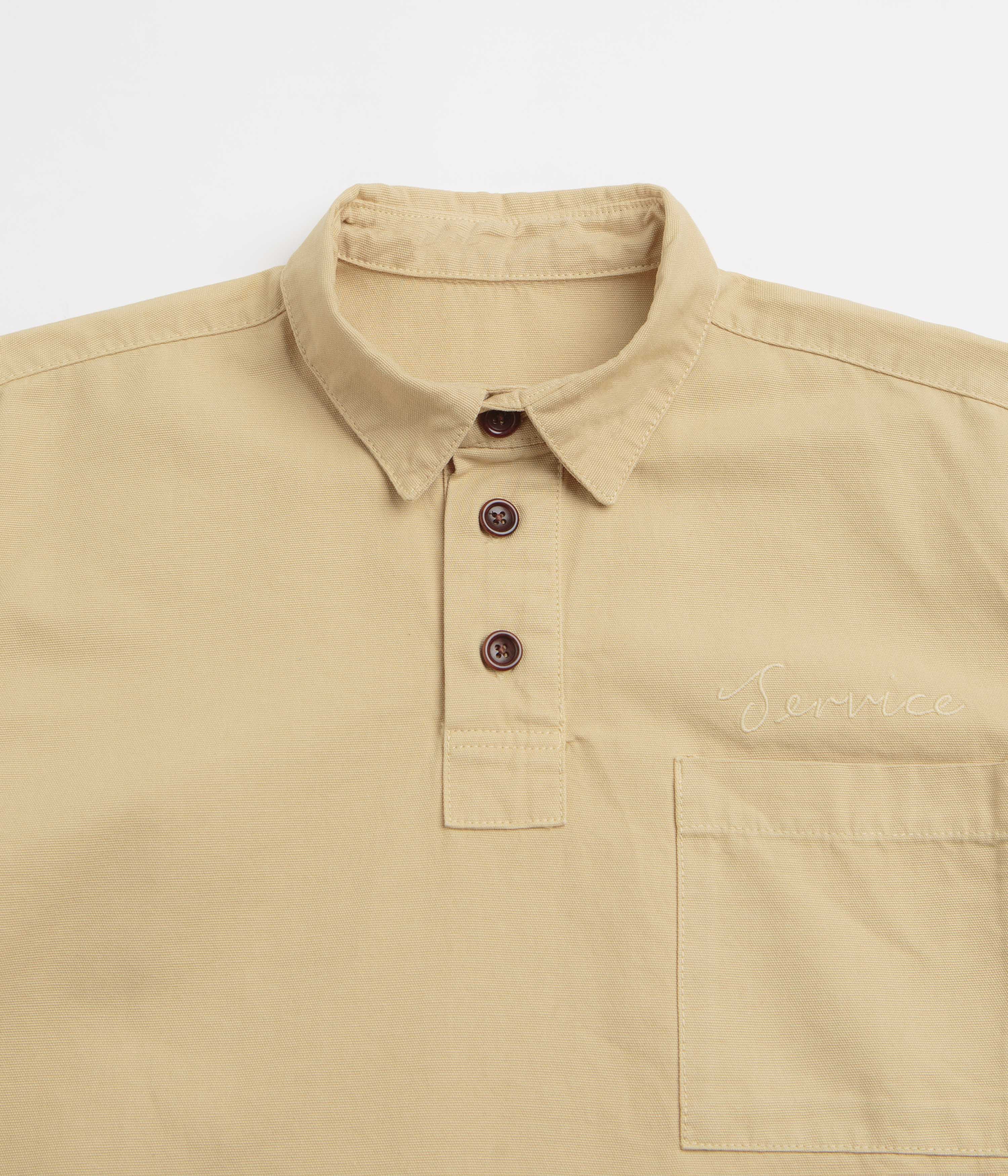Service Works Canvas Script Popover Shirt - Pale Khaki - Image 2