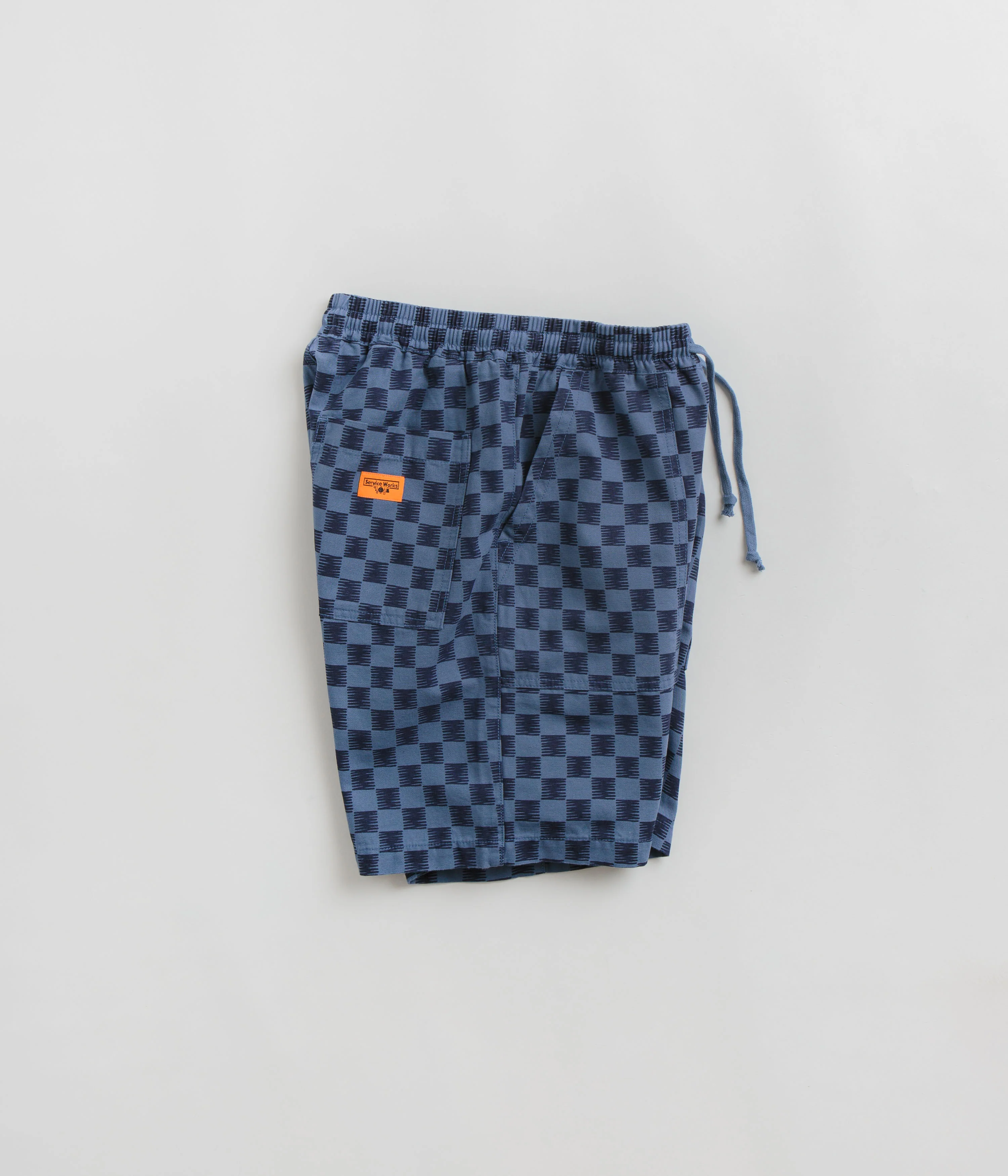 Service Works Classic Chef Shorts - Blue Checker - Image 2