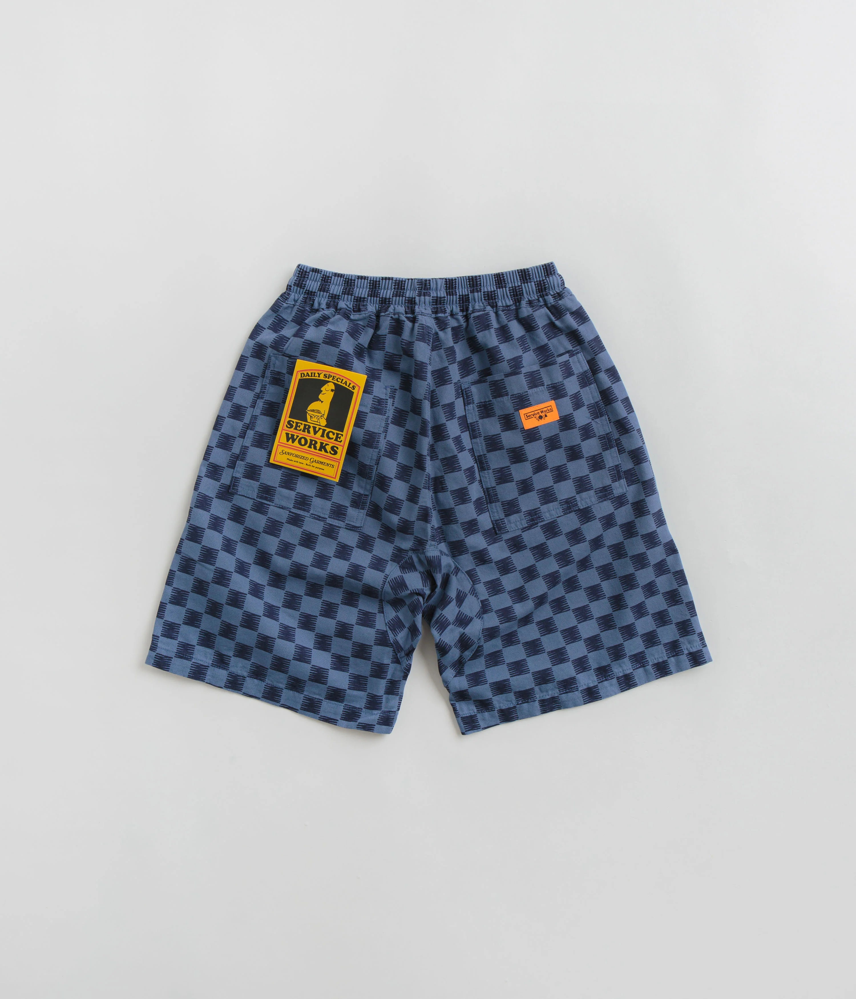 Service Works Classic Chef Shorts - Blue Checker - Image 3
