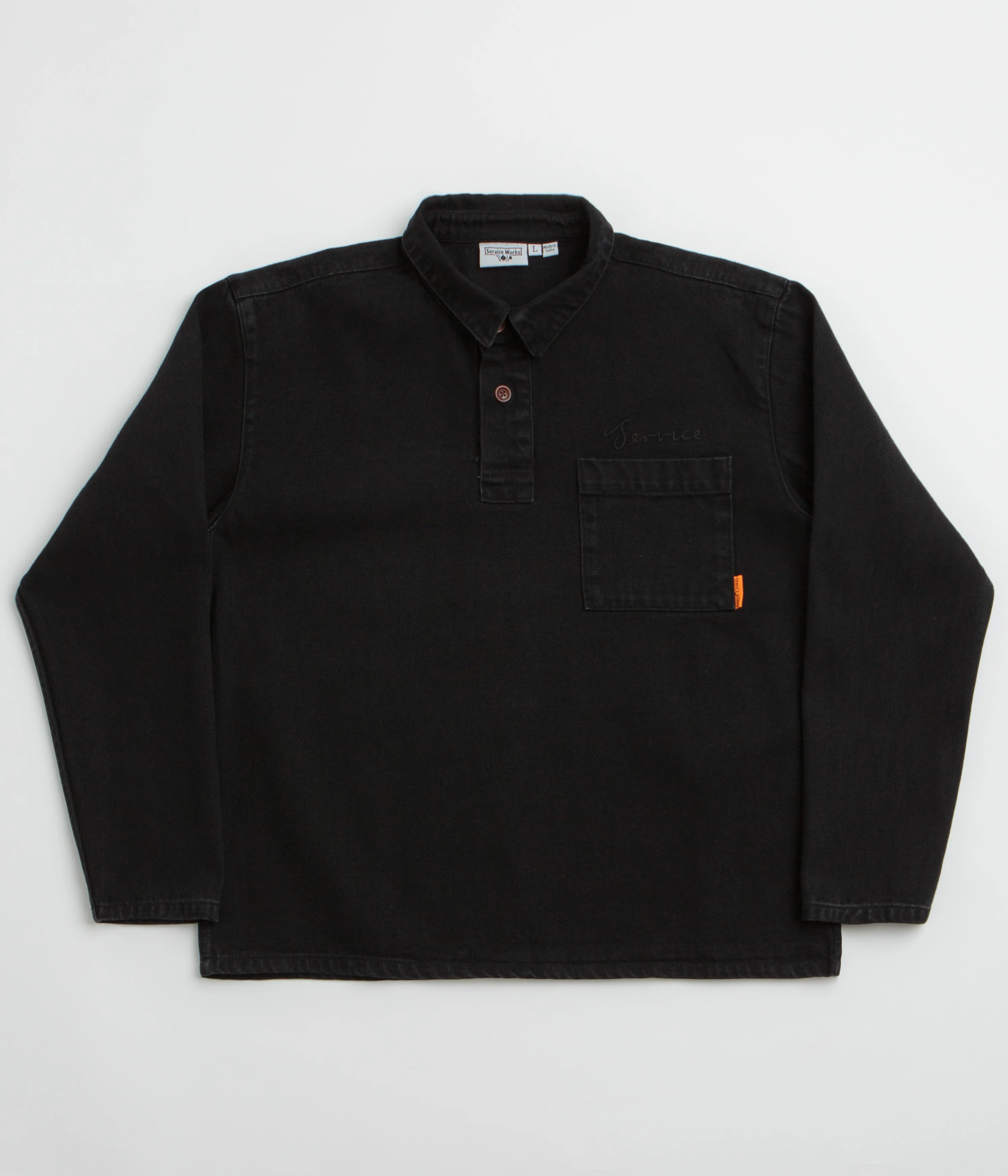 Service Works Denim Script Popover Shirt - Dark Wash