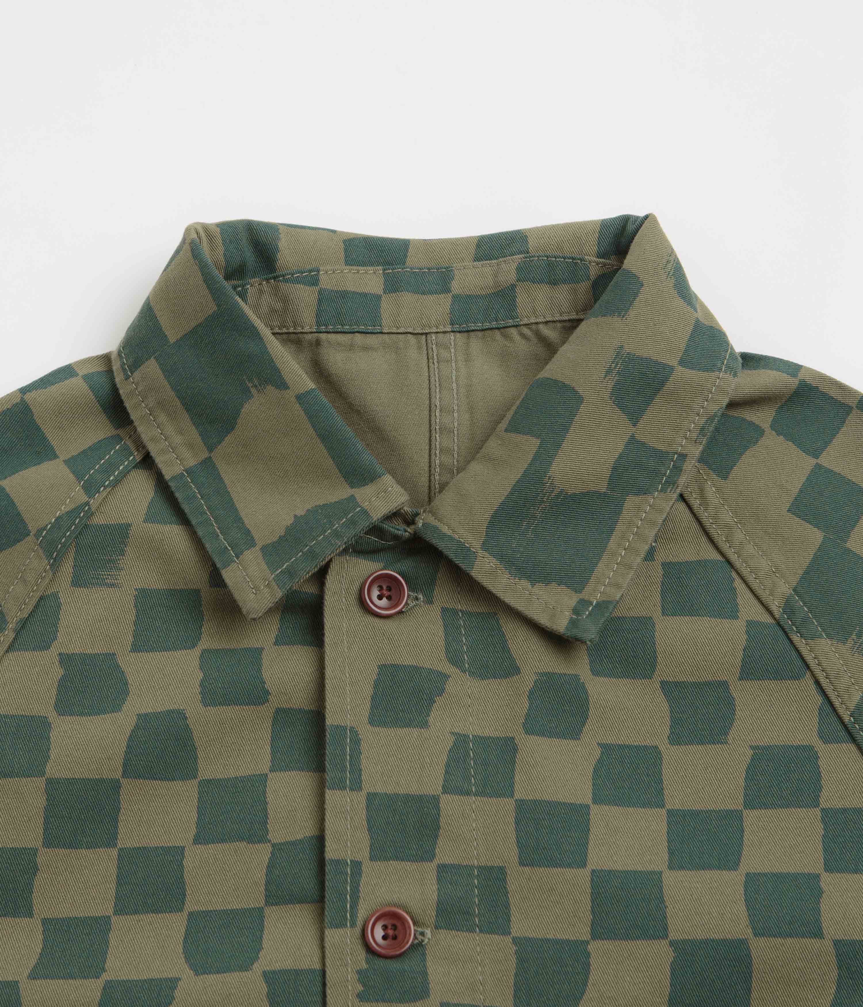 Service Works Drill Printed FOH Jacket - Olive Checker - Image 2