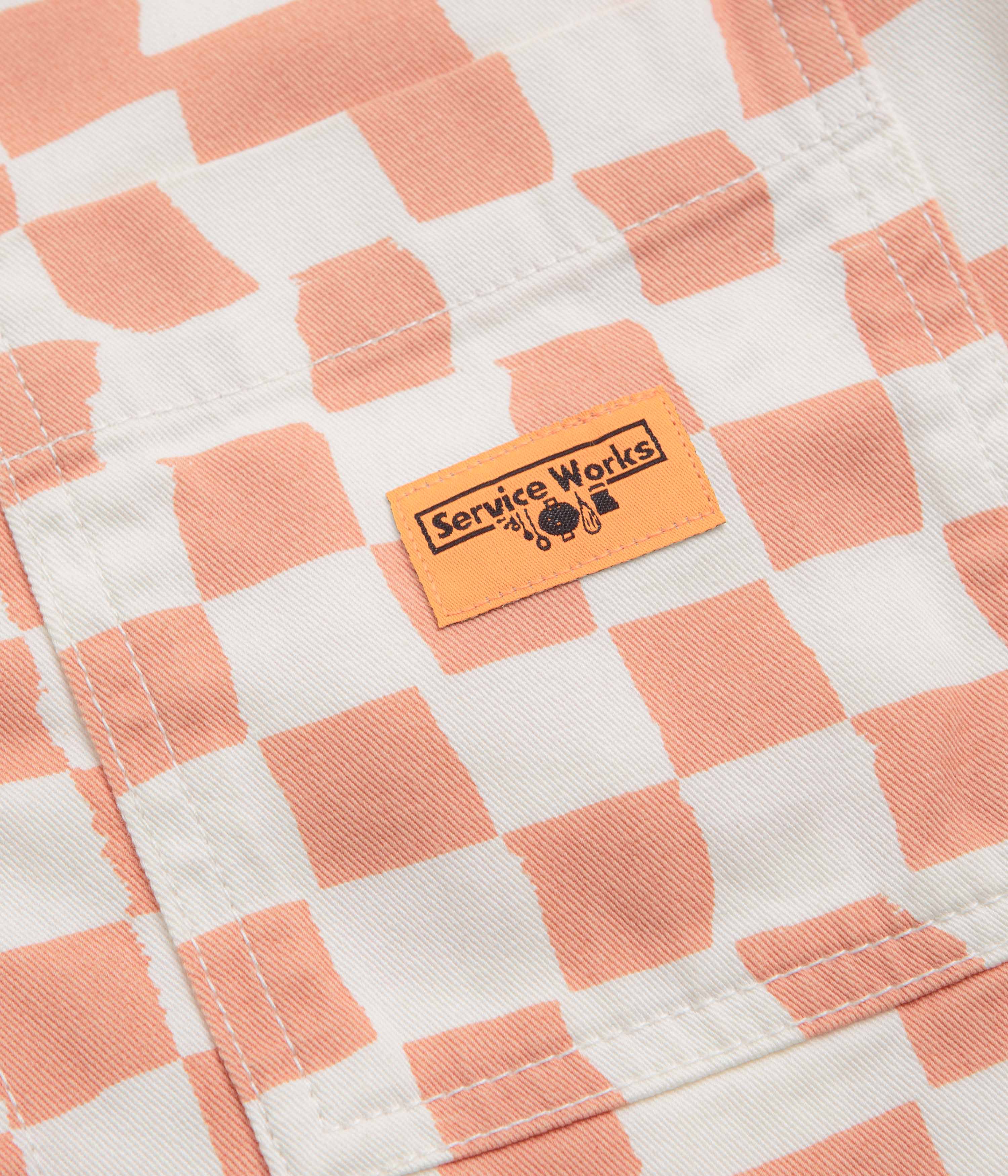 Service Works Drill Printed FOH Jacket - Salmon Checker - Image 4