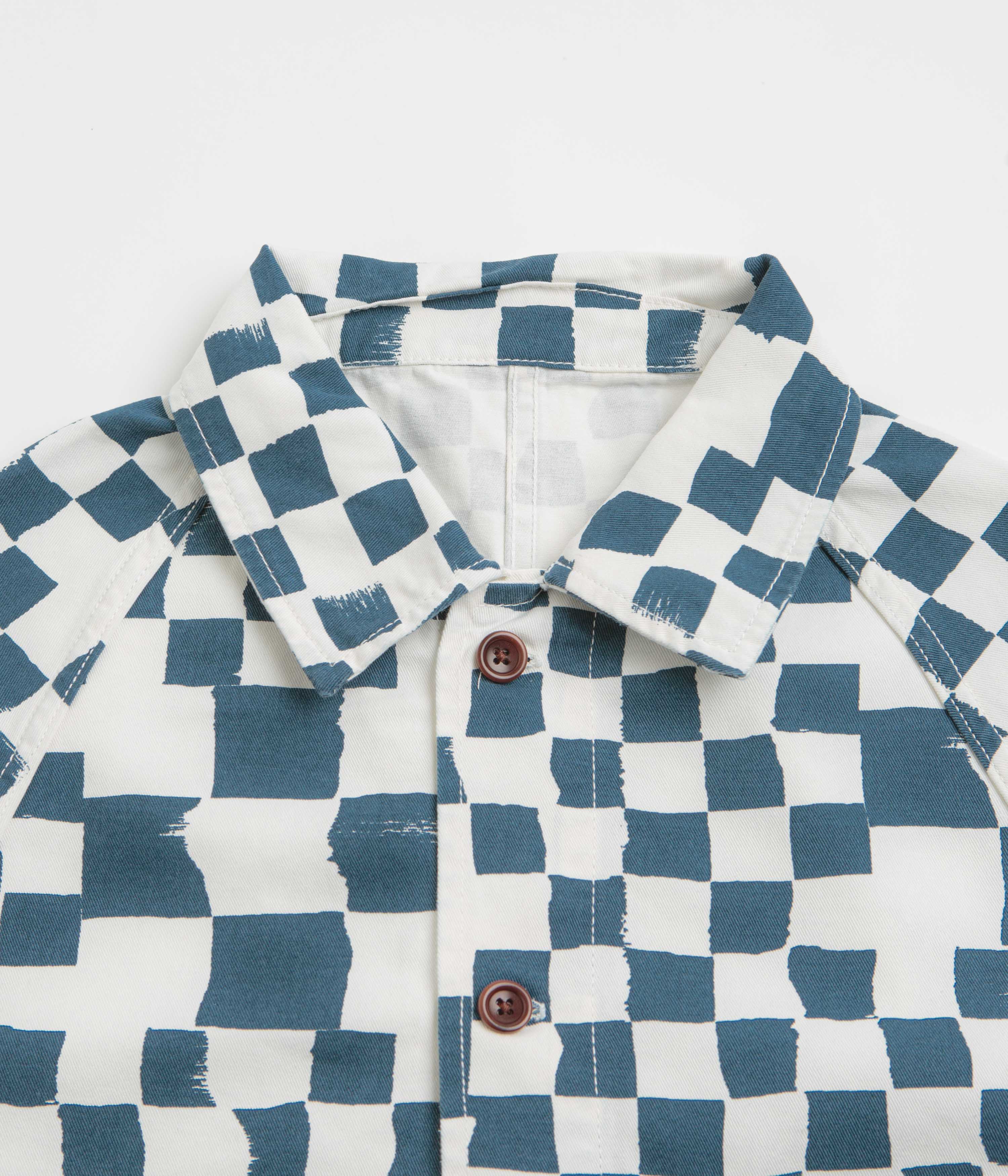 Service Works Drill Printed FOH Jacket - Teal Checker - Image 2