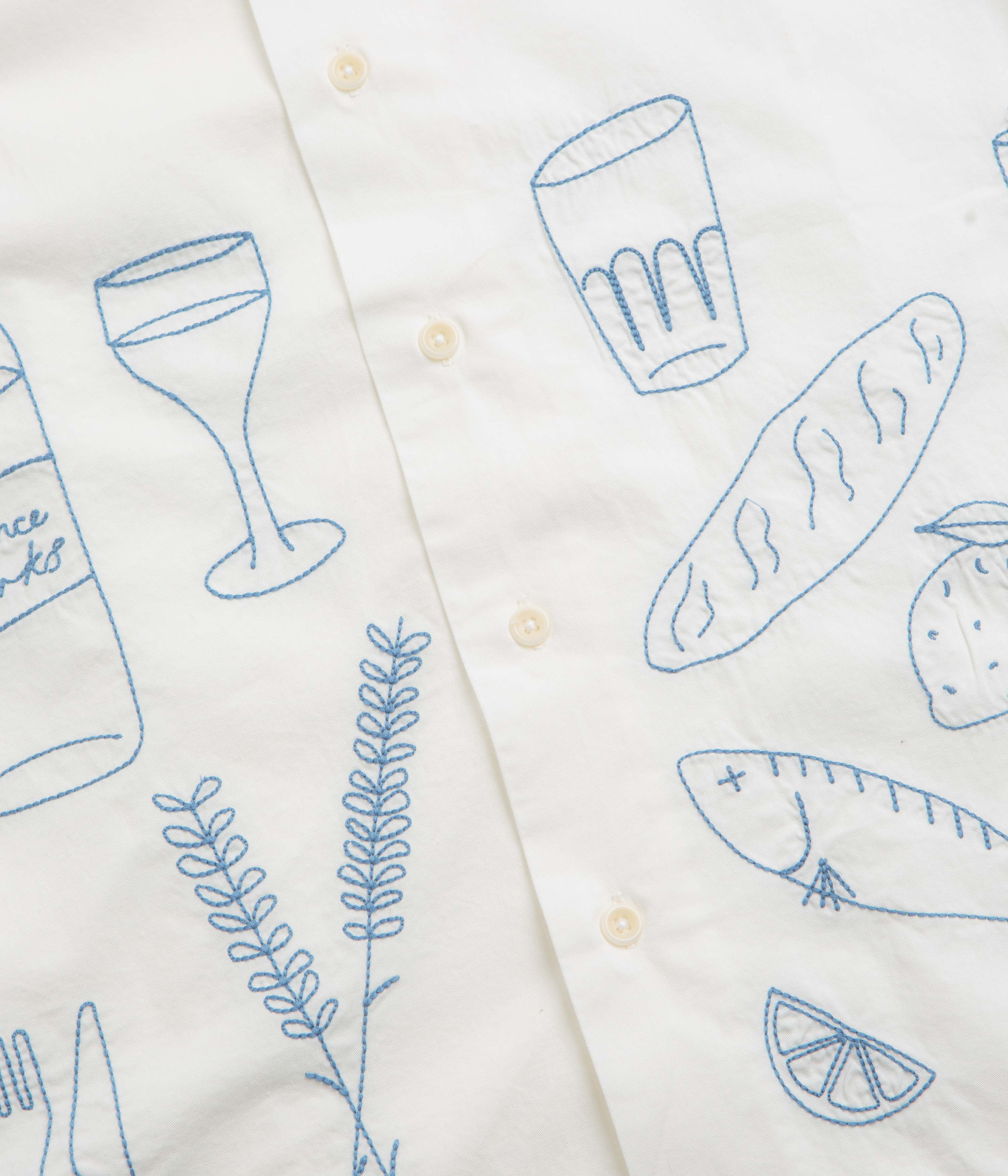 Service Works Light Twill Picnic Short Sleeve Shirt - Off White - Image 3