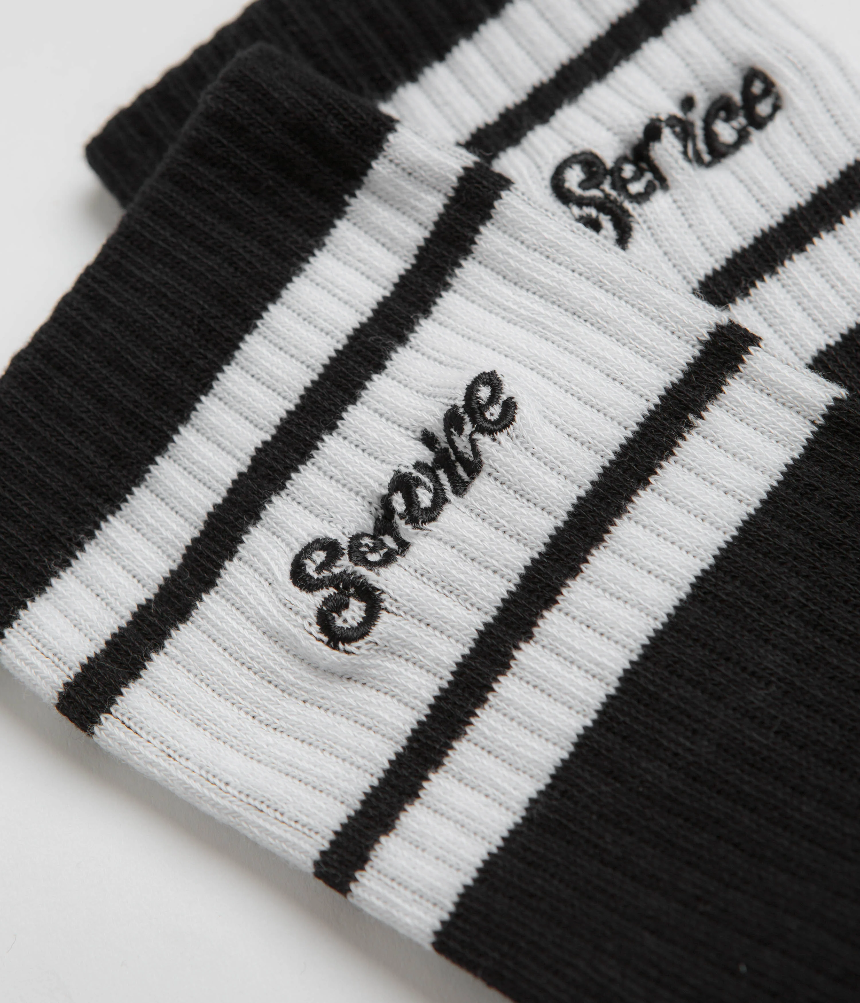 Service Works Logo Ringer Socks - Black - Image 2
