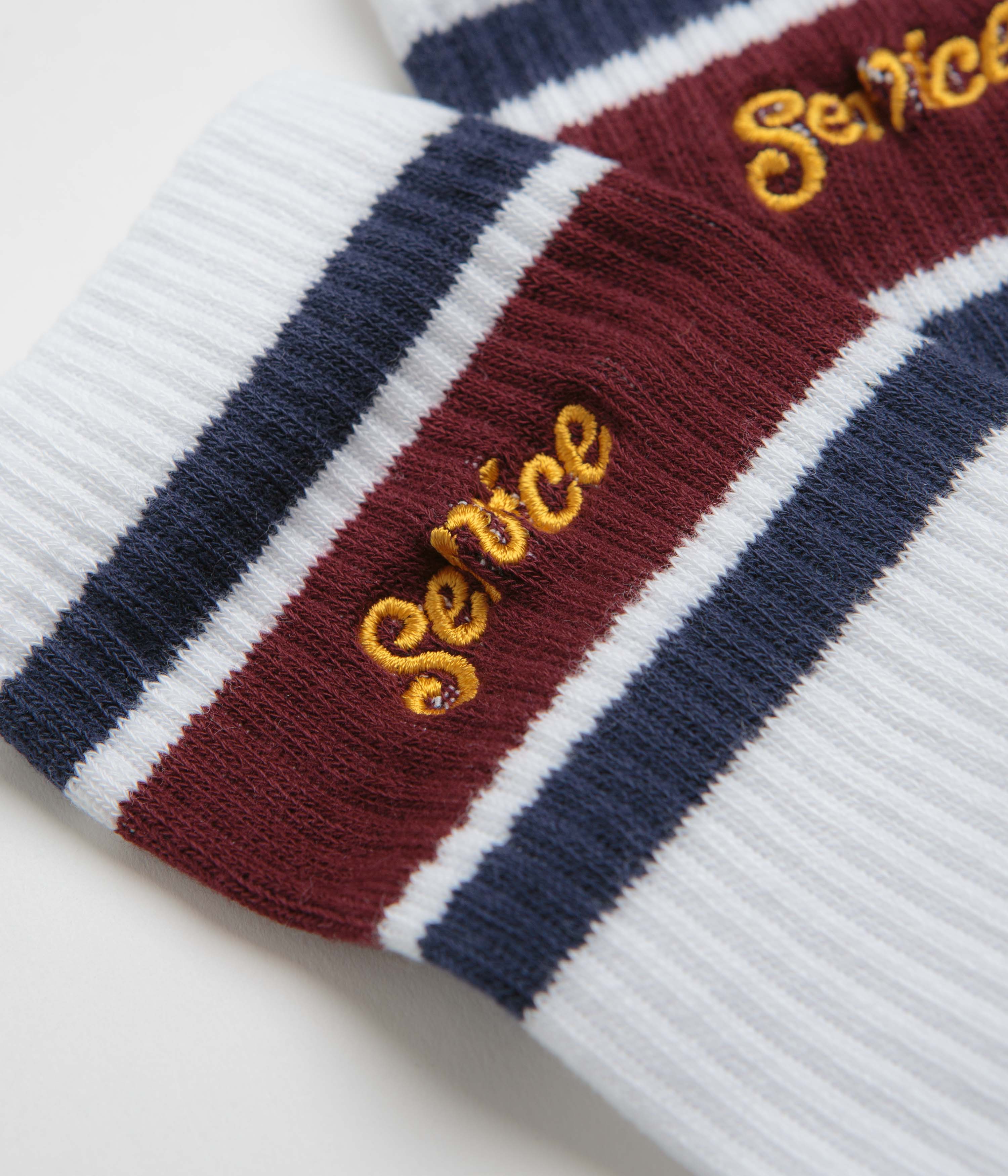 Service Works Logo Ringer Socks - White - Image 2