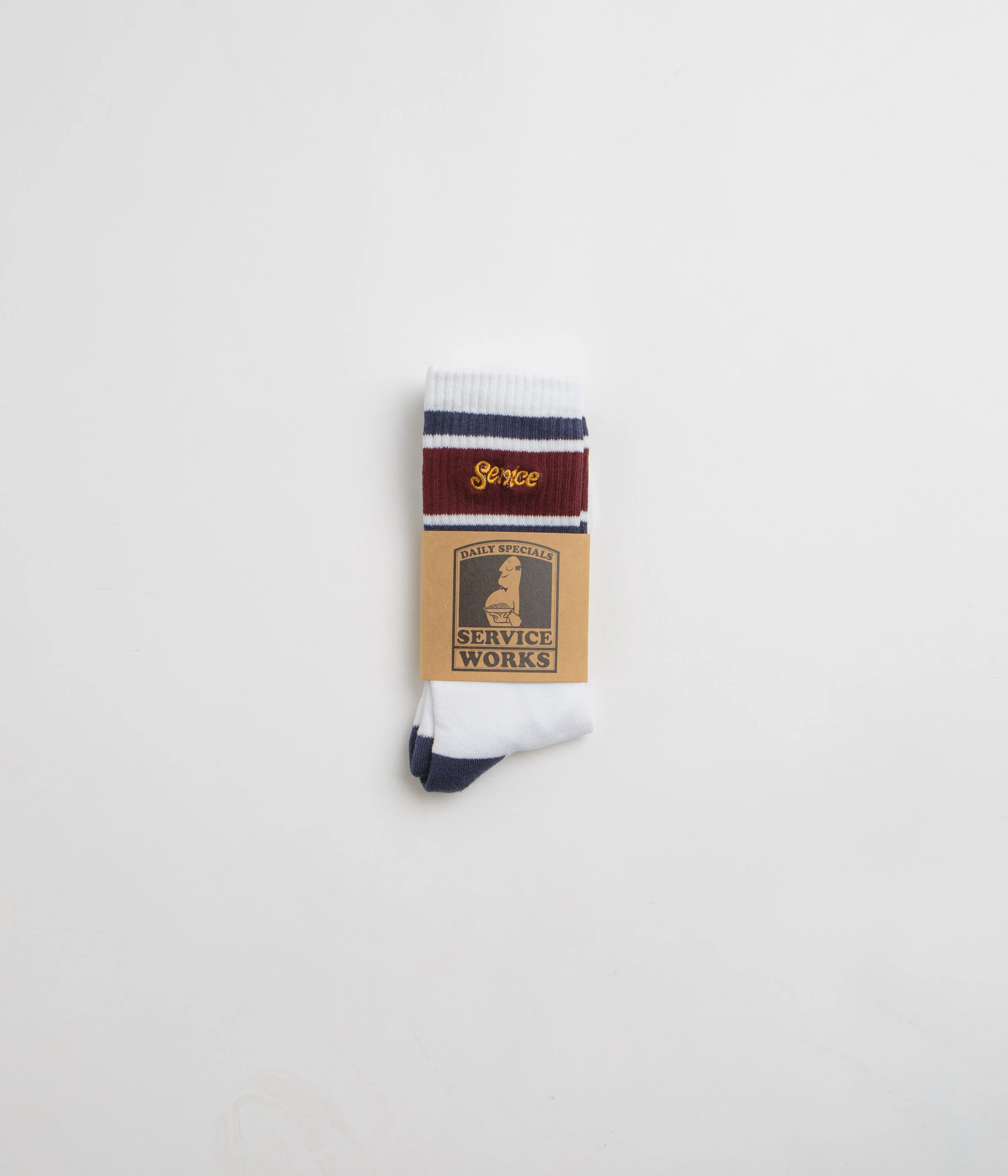 Service Works Logo Ringer Socks - White - Image 3