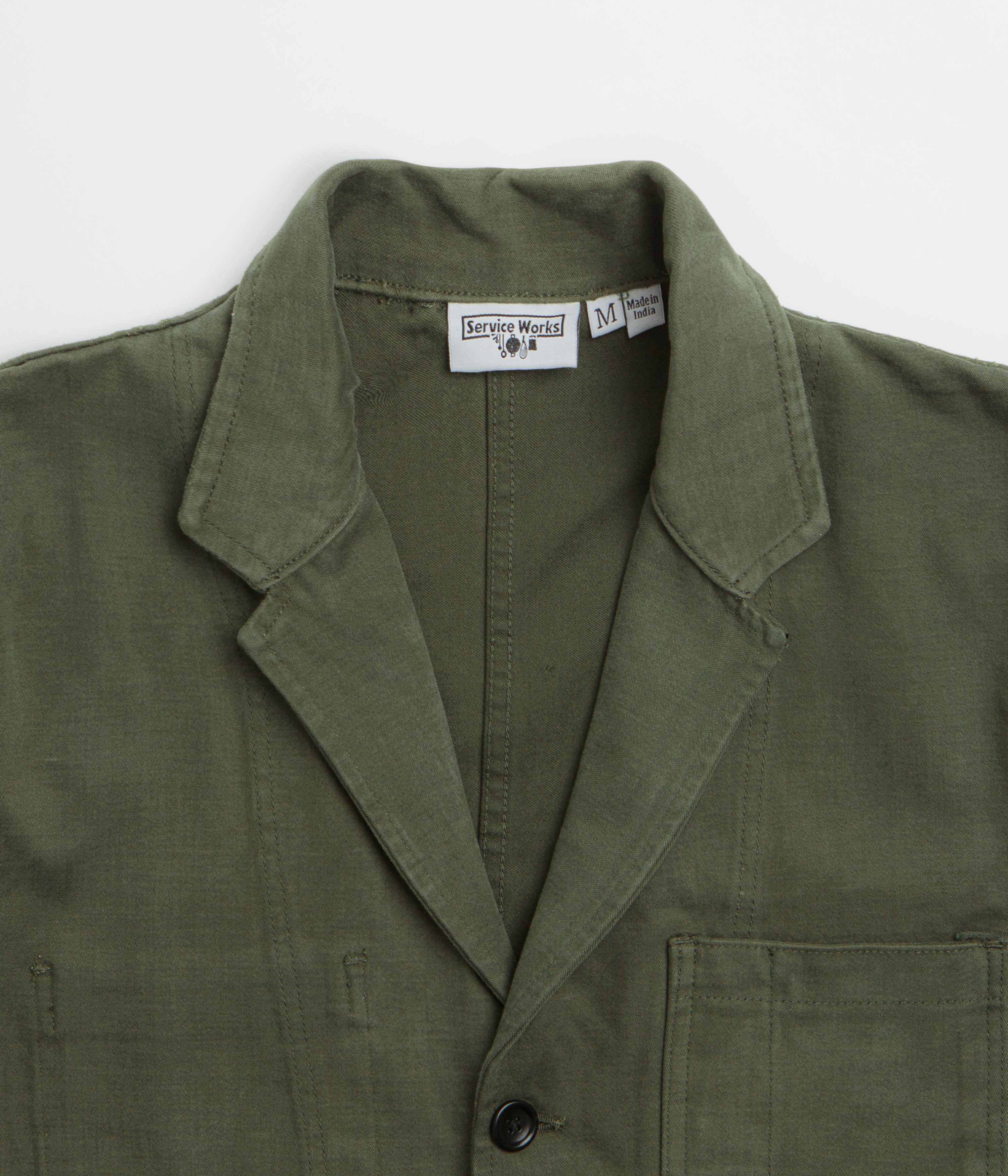 Service Works Moleskin Server Suit Jacket - Moss - Image 4