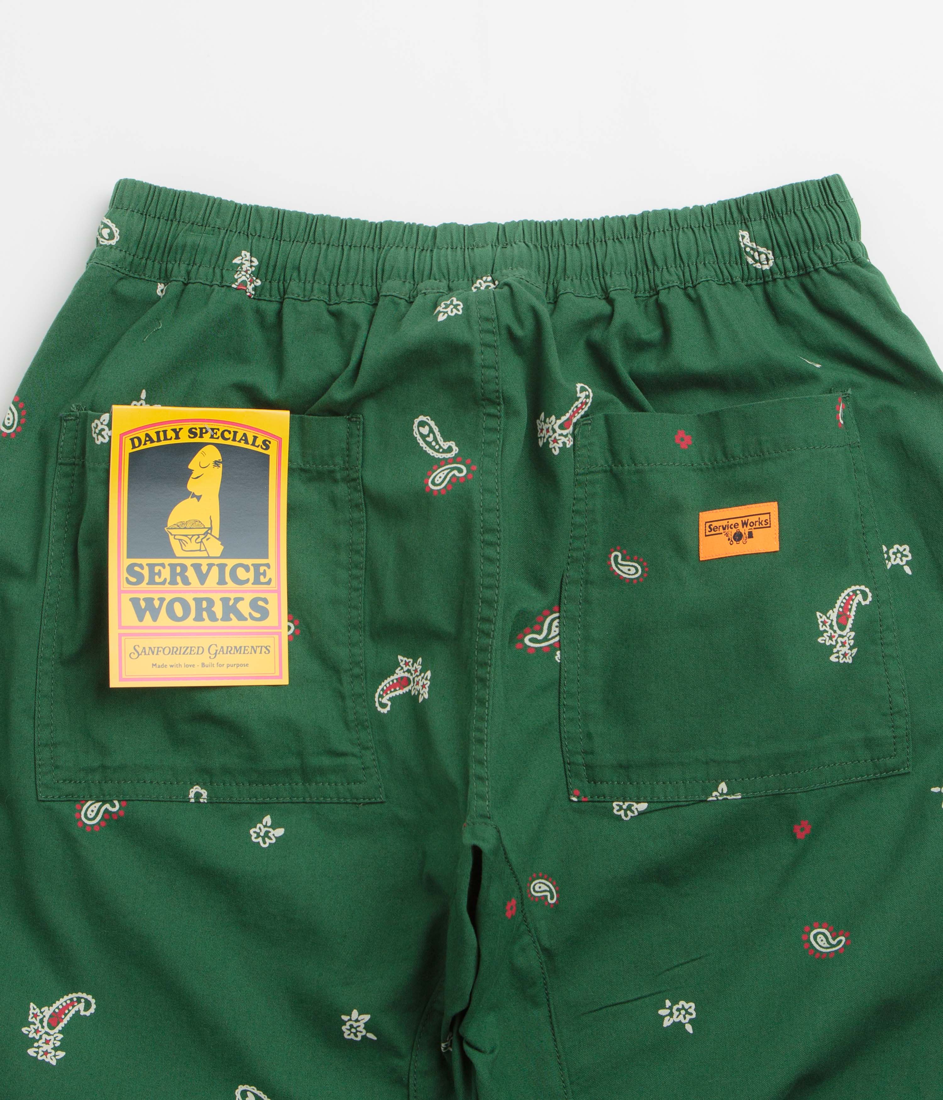 Service Works Paisley Chef Pants - Forest - Image 5