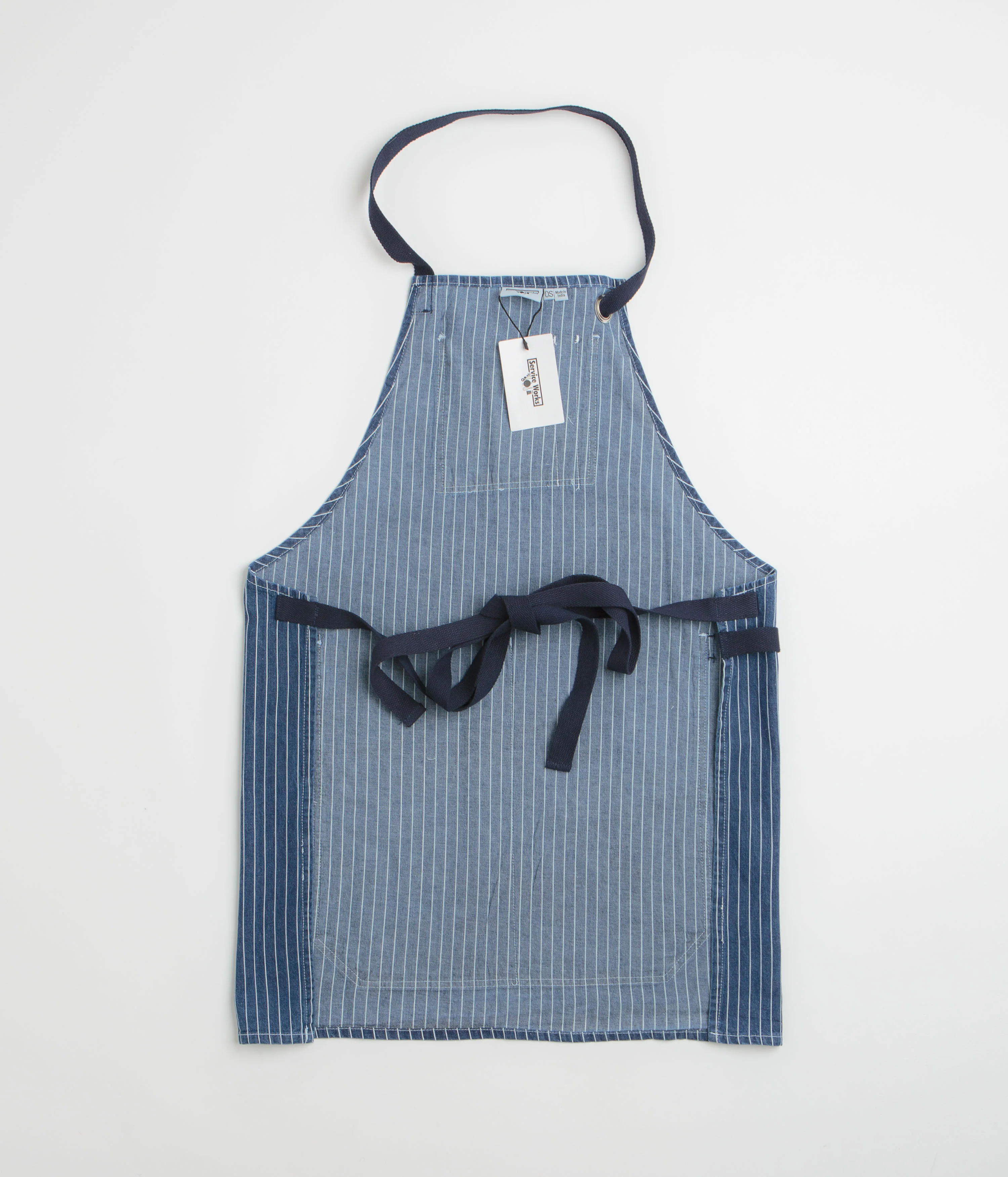 Service Works Pinstripe Denim Apron - Indigo - Image 2
