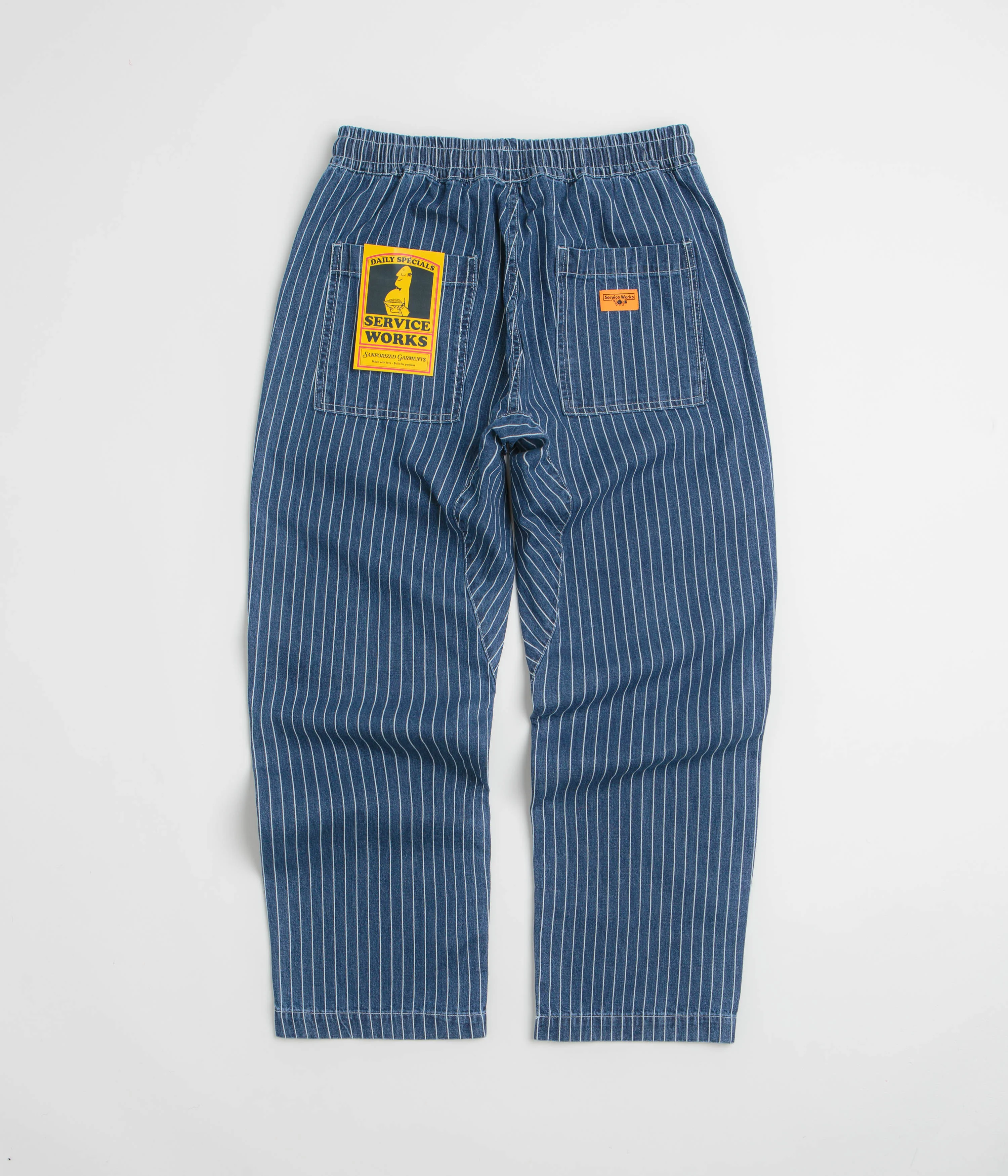 Service Works Pinstripe Denim Chef Pants - Indigo - Image 3