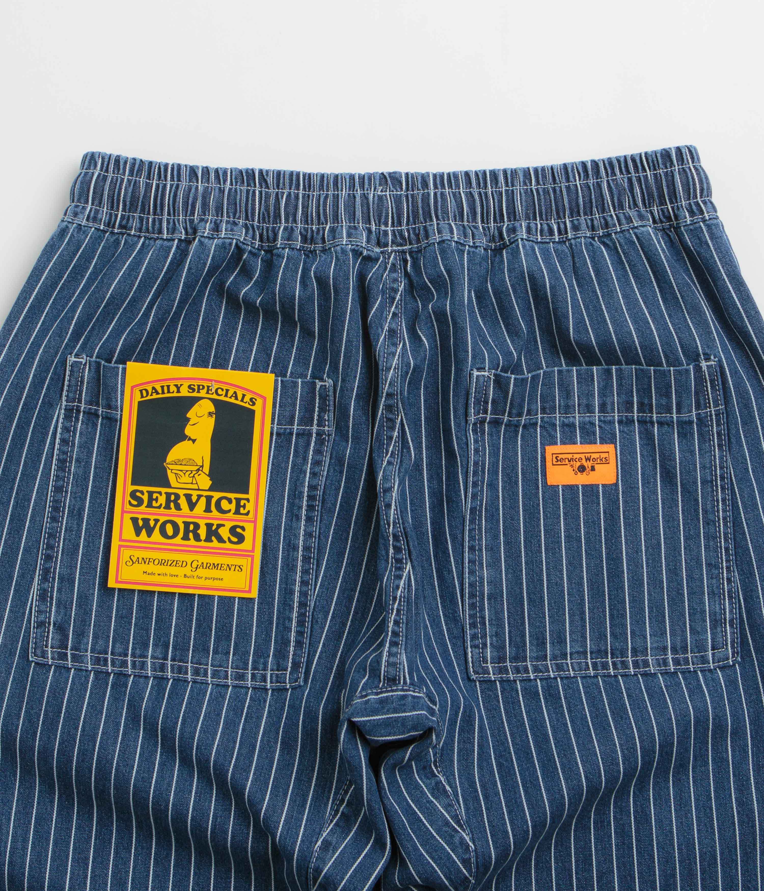 Service Works Pinstripe Denim Chef Pants - Indigo - Image 5