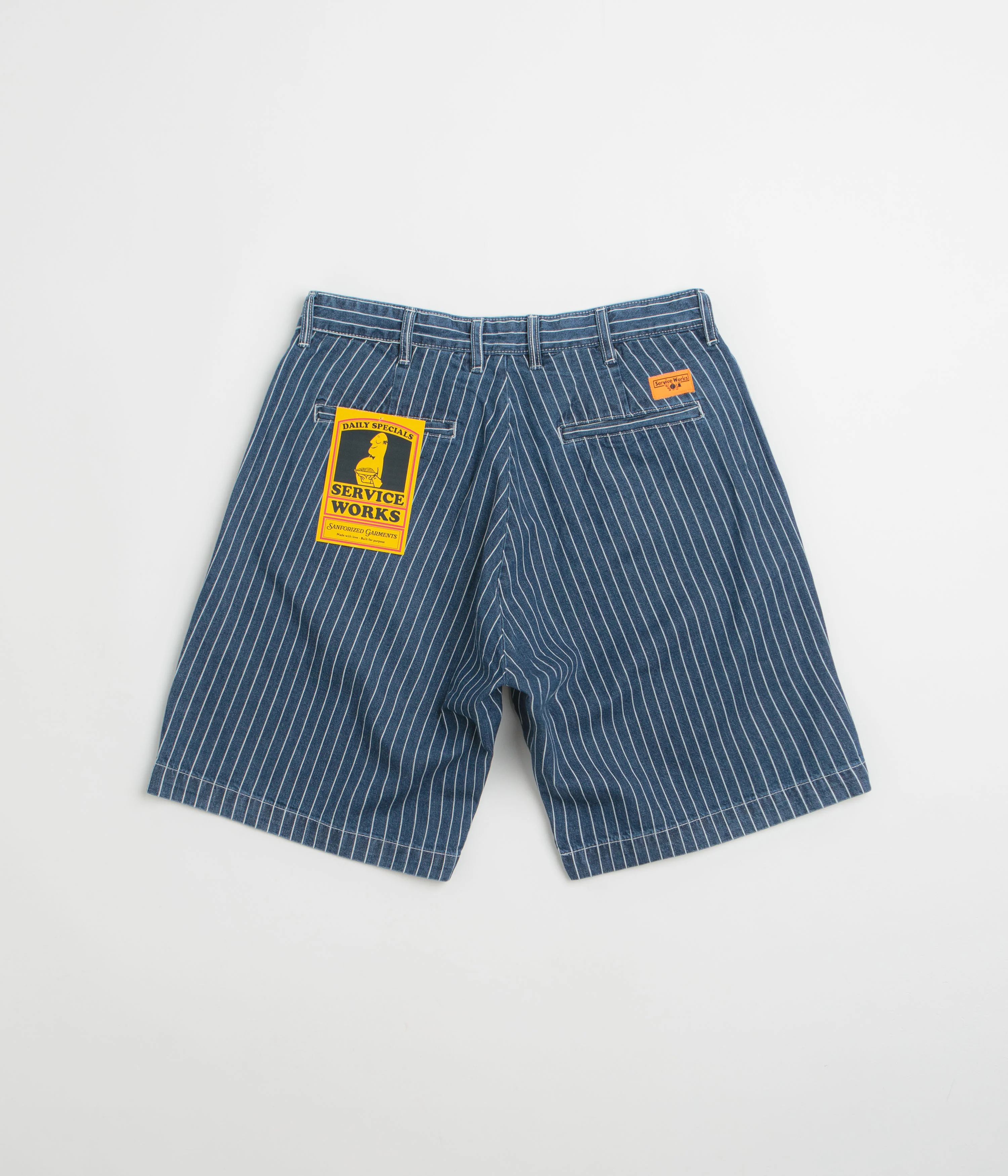 Service Works Pinstripe Denim Part Timer Shorts - Indigo - Image 3