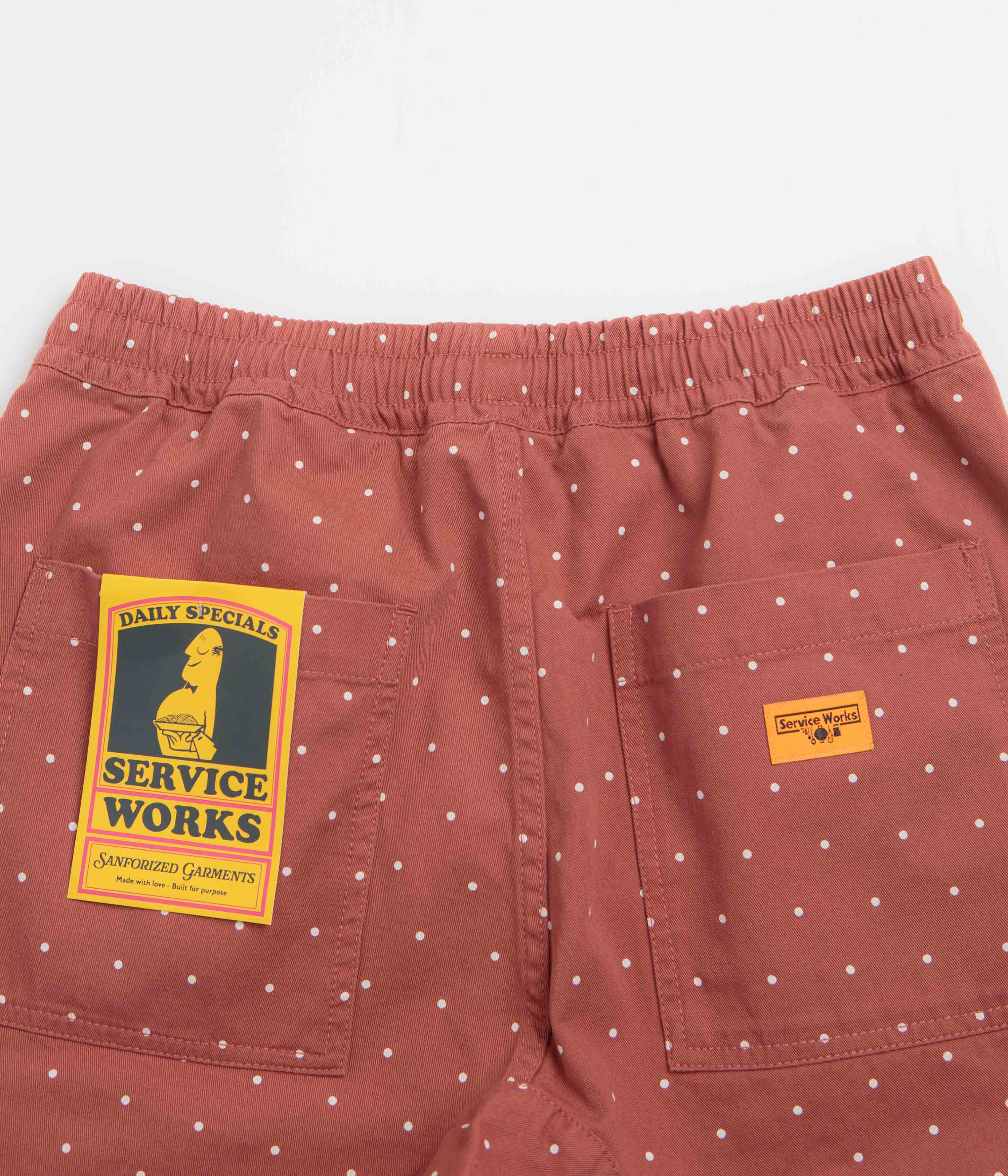 Service Works Polka Dot Chef Shorts - Clay - Image 5
