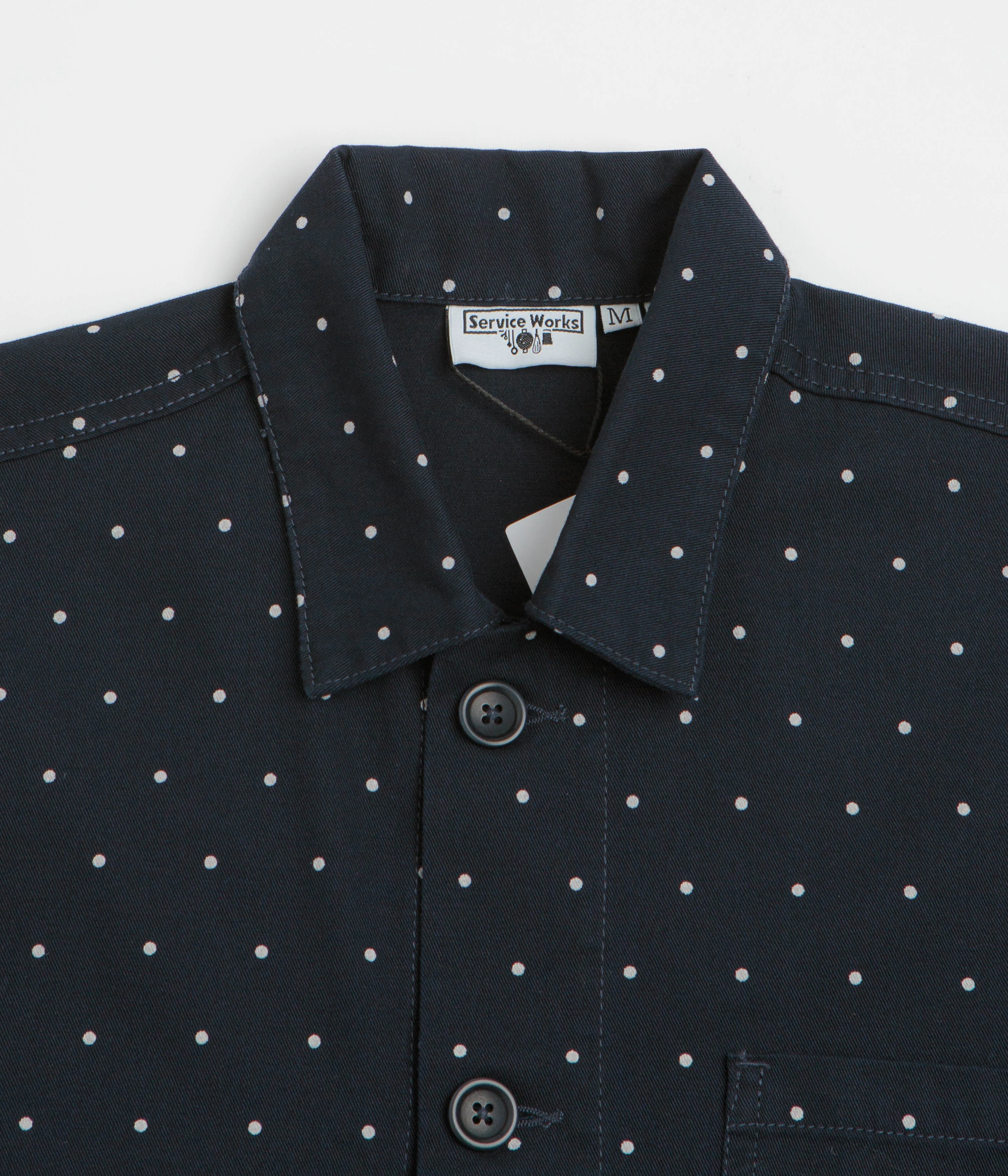 Service Works Polka Dot Chore Shirt - Navy - Image 4