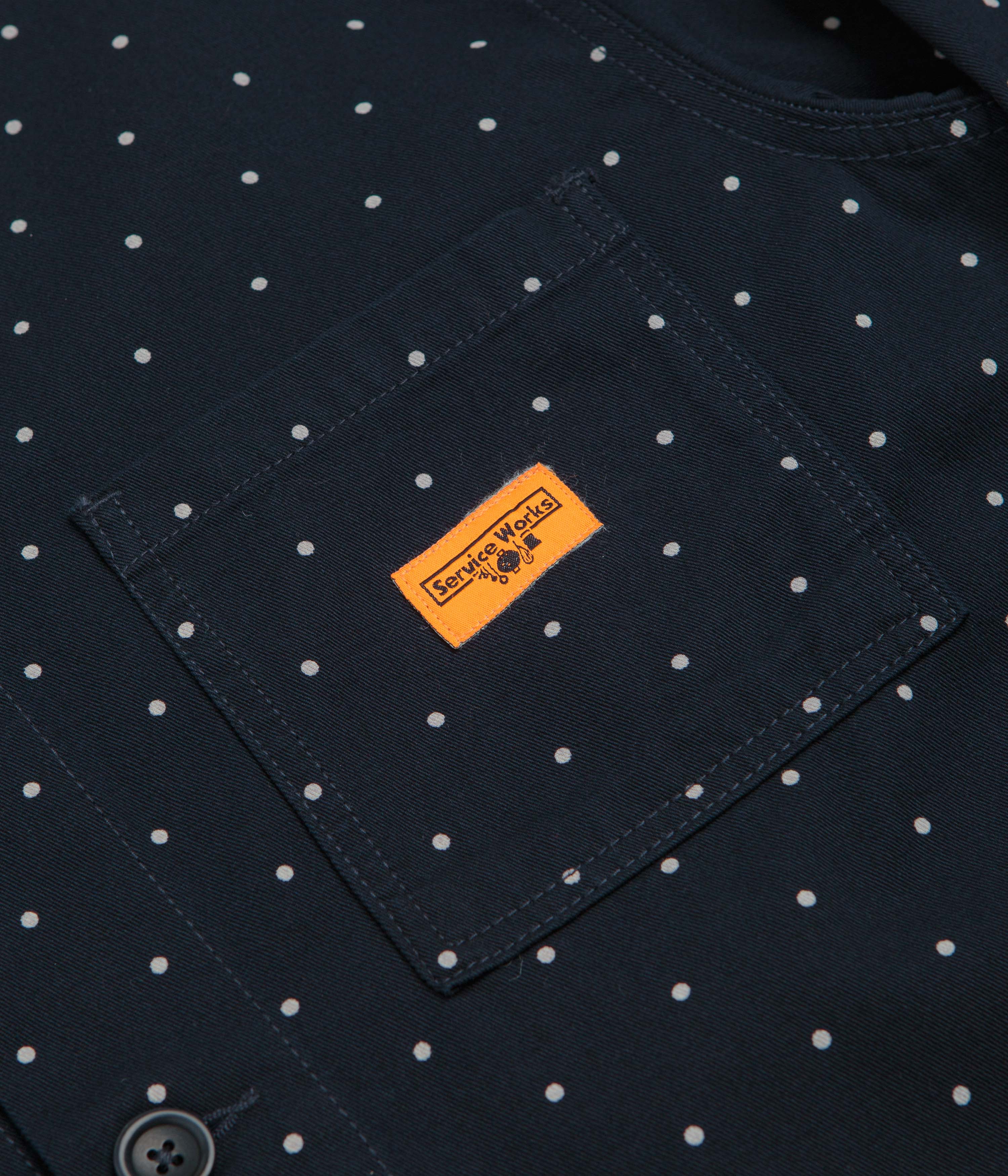 Service Works Polka Dot Chore Shirt - Navy - Image 5