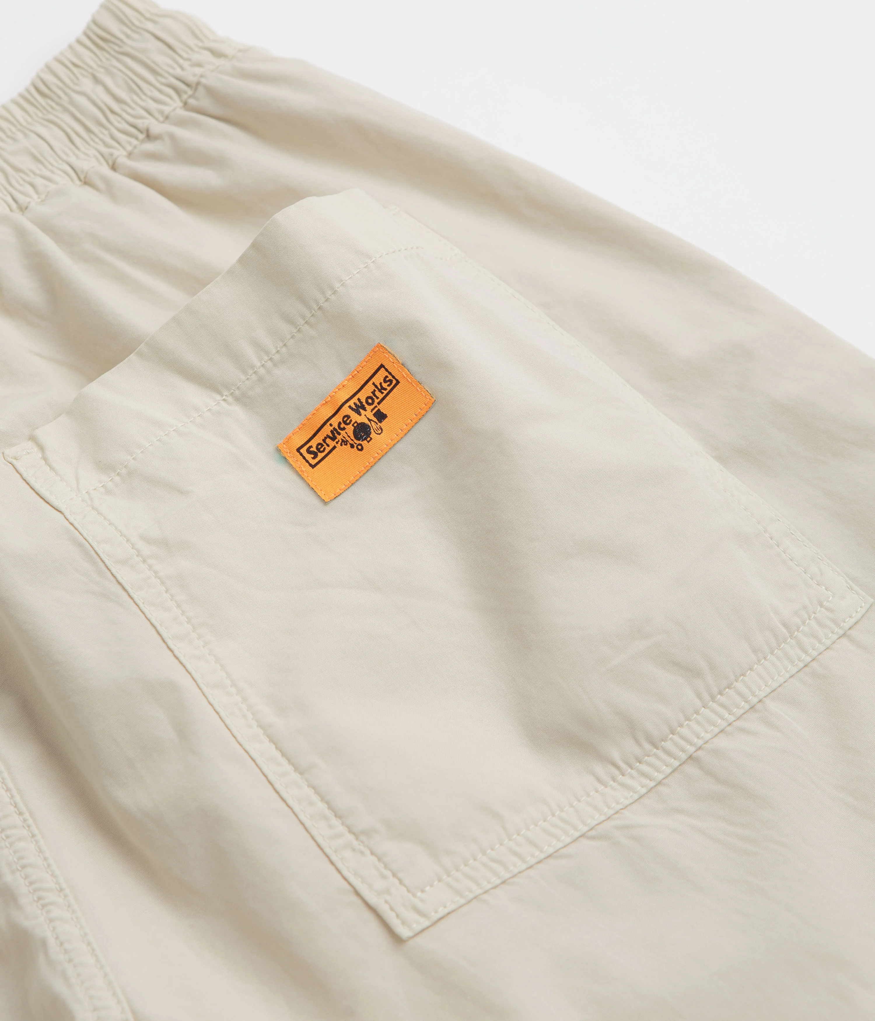 Service Works Poplin Chef Shorts - White Oak - Image 5
