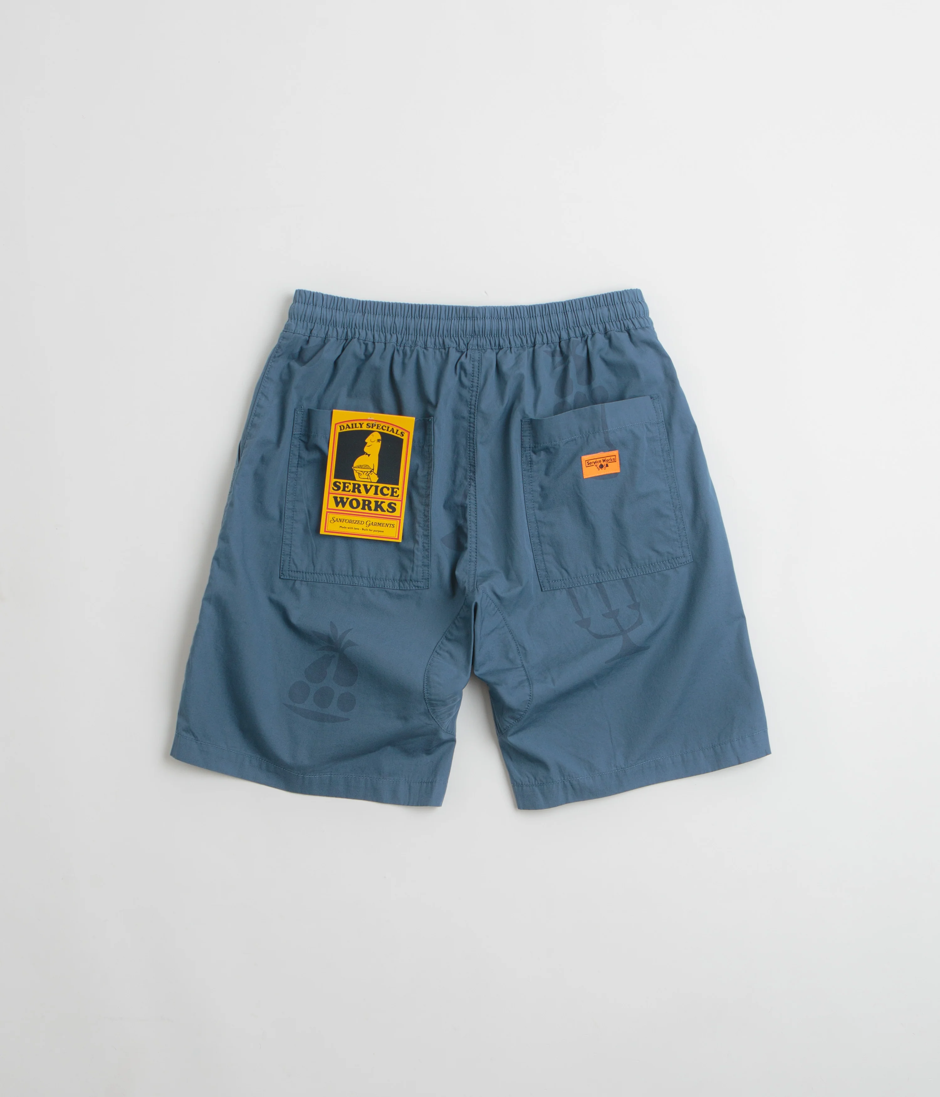 Service Works Poplin Printed Chef Shorts - Slate - Image 4