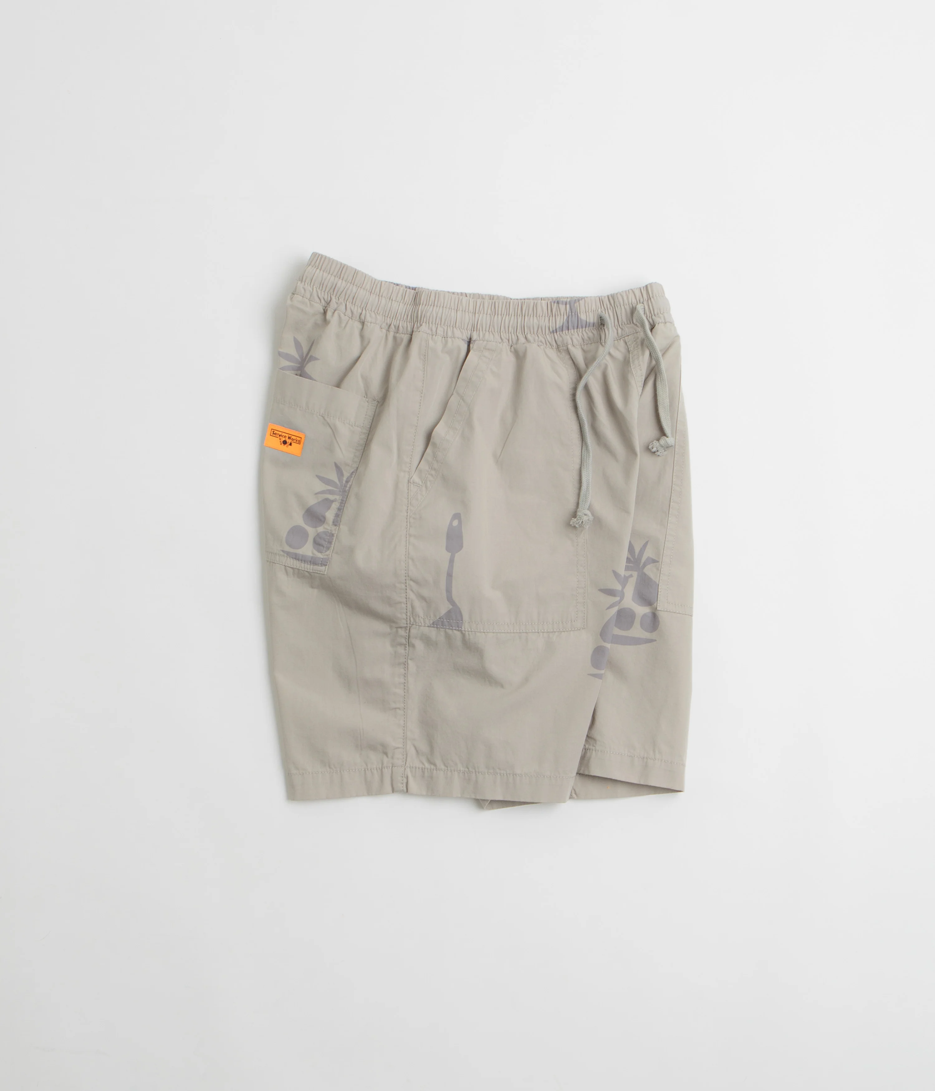 Service Works Poplin Printed Chef Shorts - Stone - Image 3