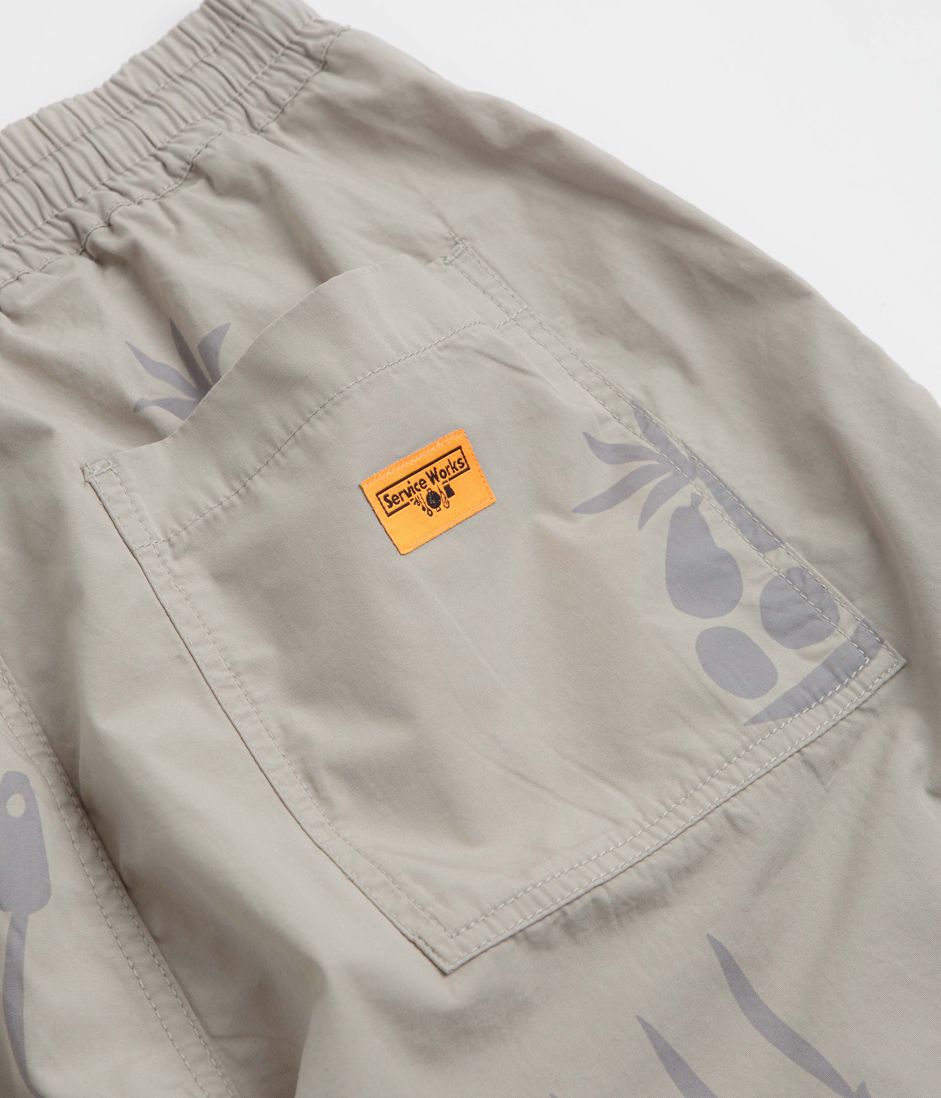 Service Works Poplin Printed Chef Shorts - Stone - Image 7