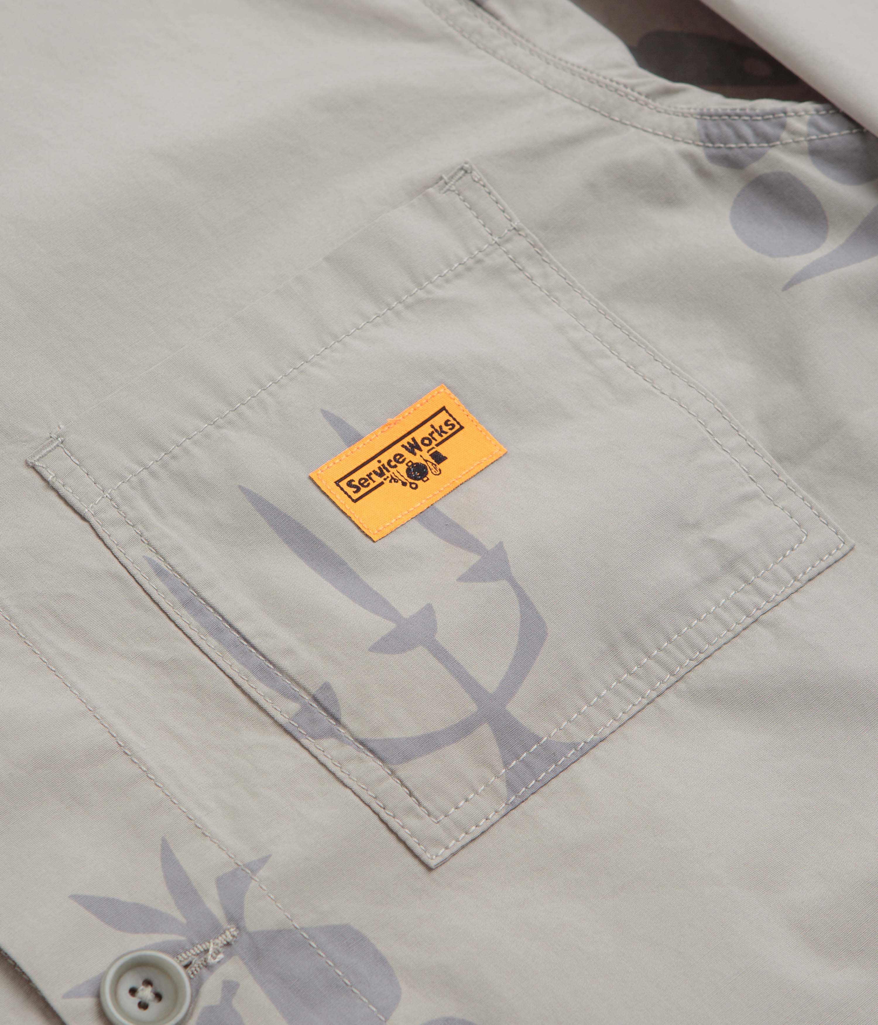 Service Works Poplin Printed Chore Shirt - Stone - Image 3