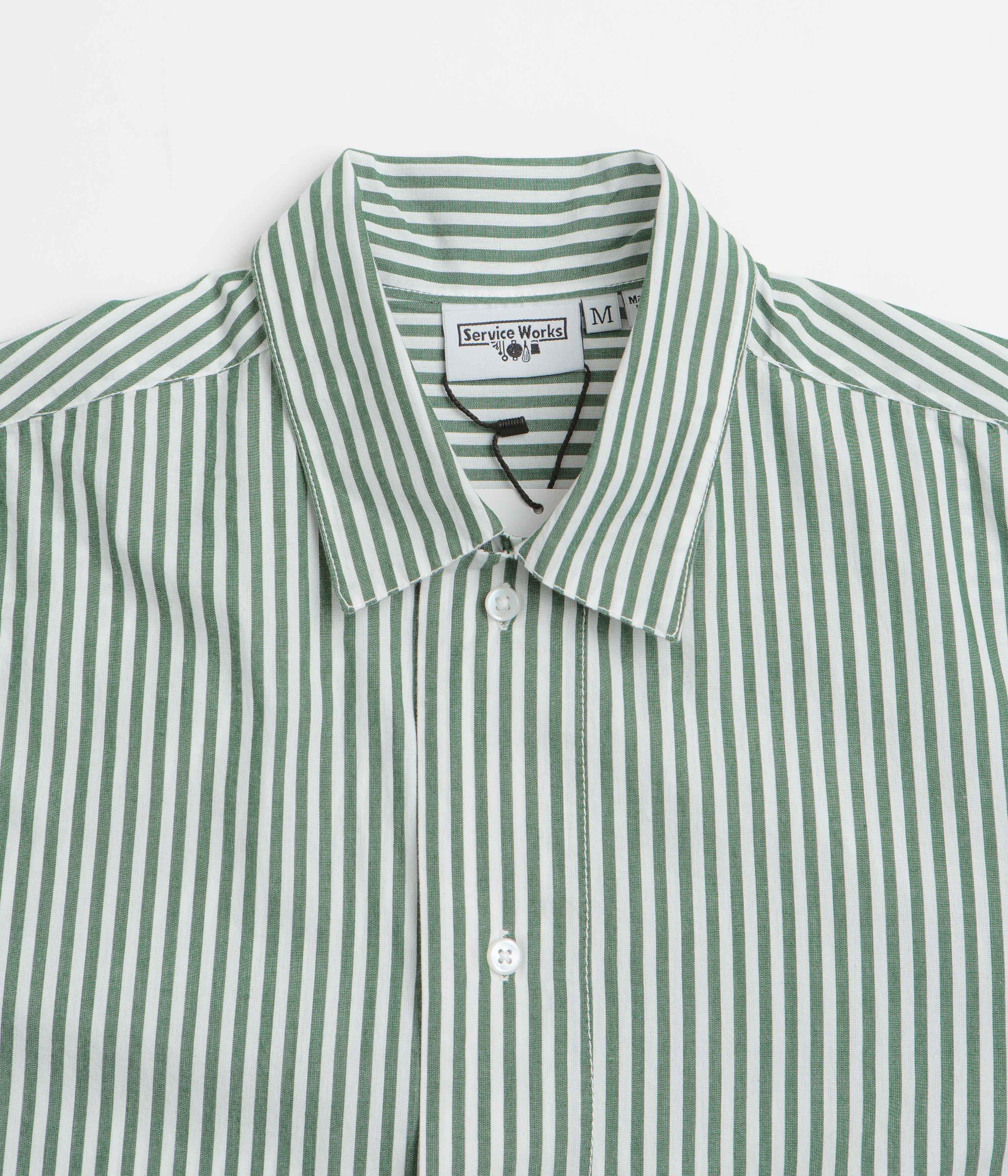 Service Works Poplin Stripe Waiter Shirt - Forest - Image 2